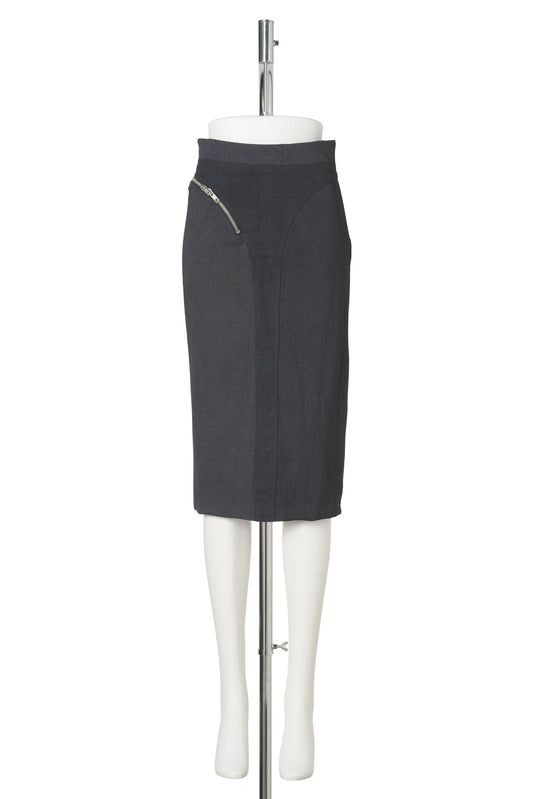 WOMEN ZIPPER SKIRT / GREY