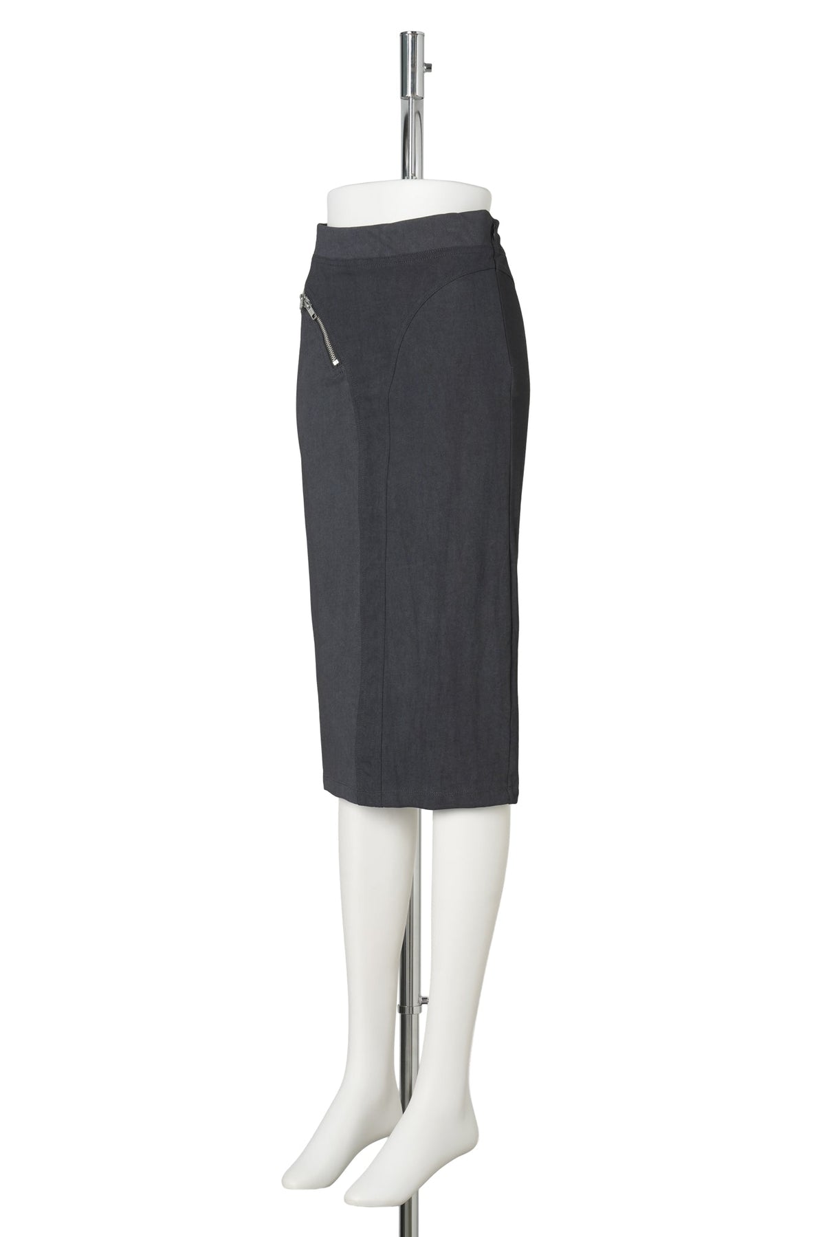 WOMEN ZIPPER SKIRT / GREY