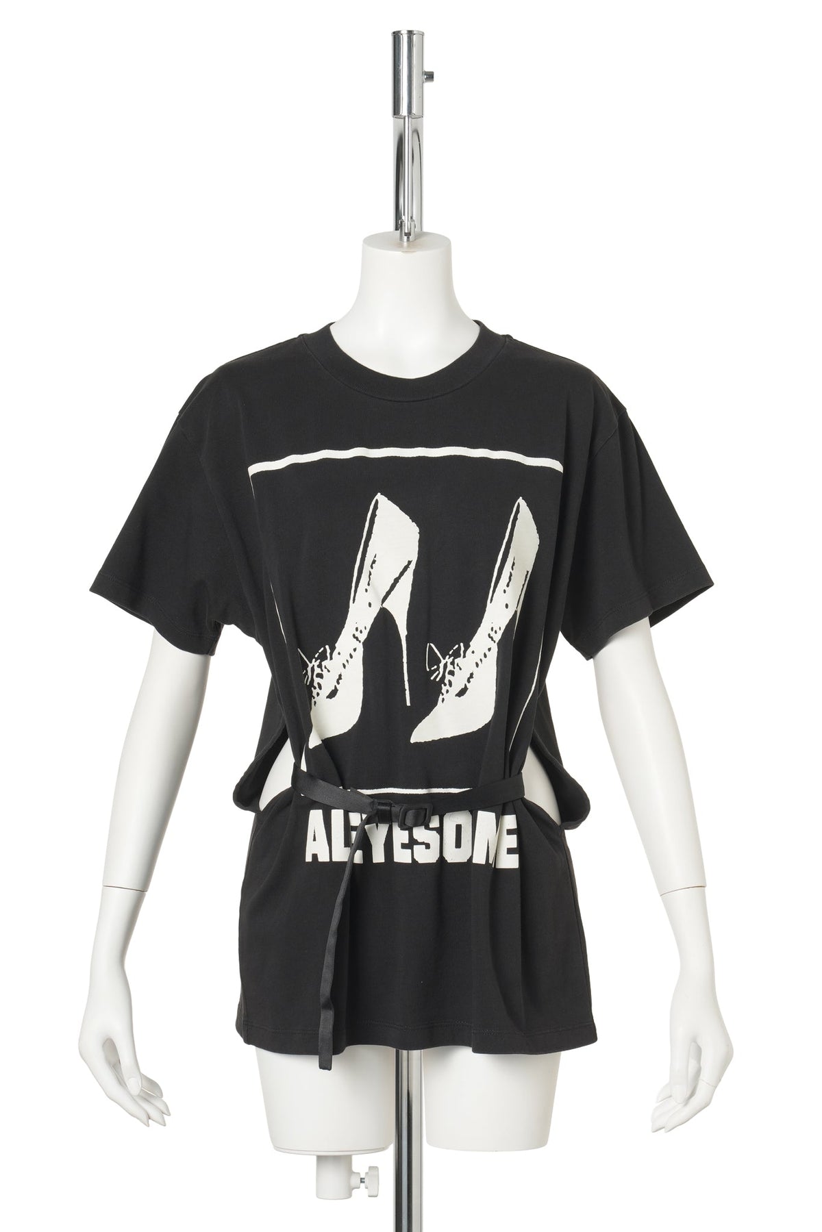 WOMEN ALL EYES ON ME BELTED T SHIRT / BLACK