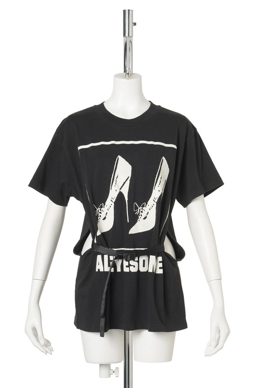 WOMEN ALL EYES ON ME BELTED T SHIRT / BLACK