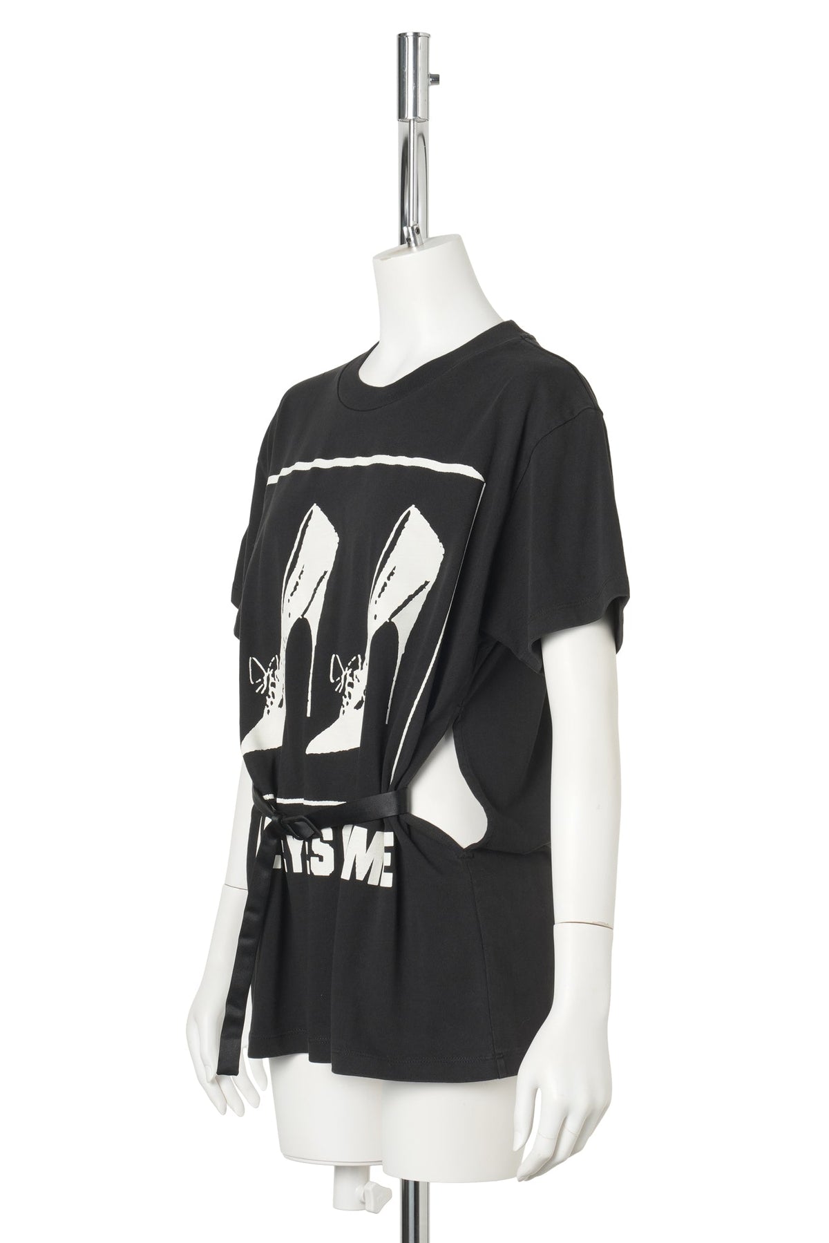 WOMEN ALL EYES ON ME BELTED T SHIRT / BLACK