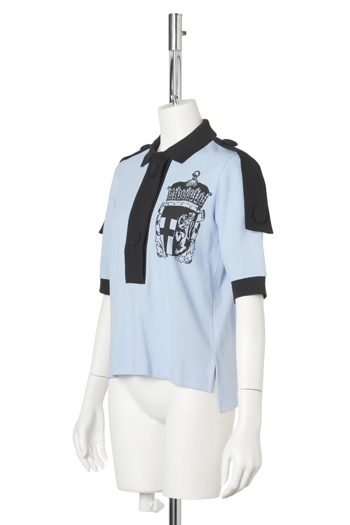 WOMEN CREST POLO / BLUE BLACK