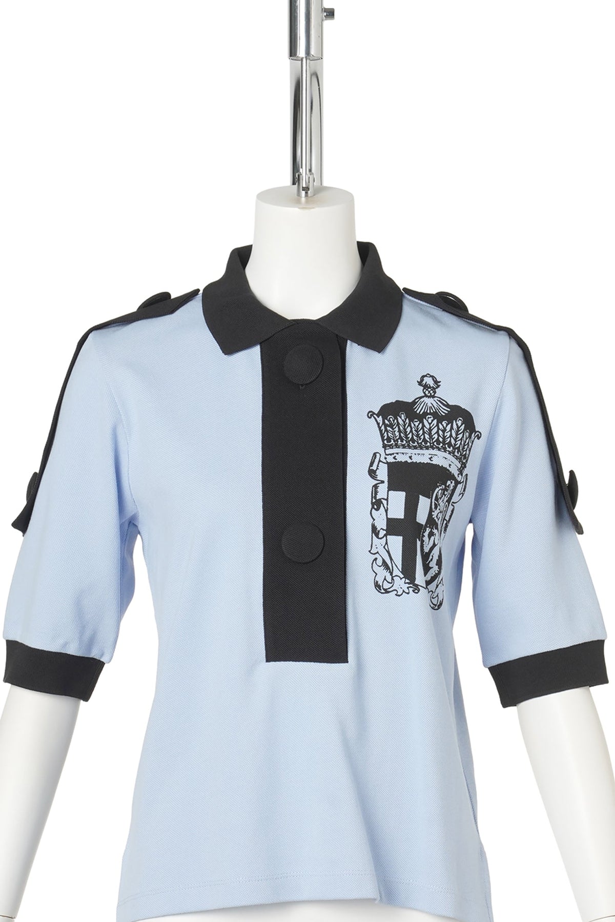 WOMEN CREST POLO / BLUE BLACK