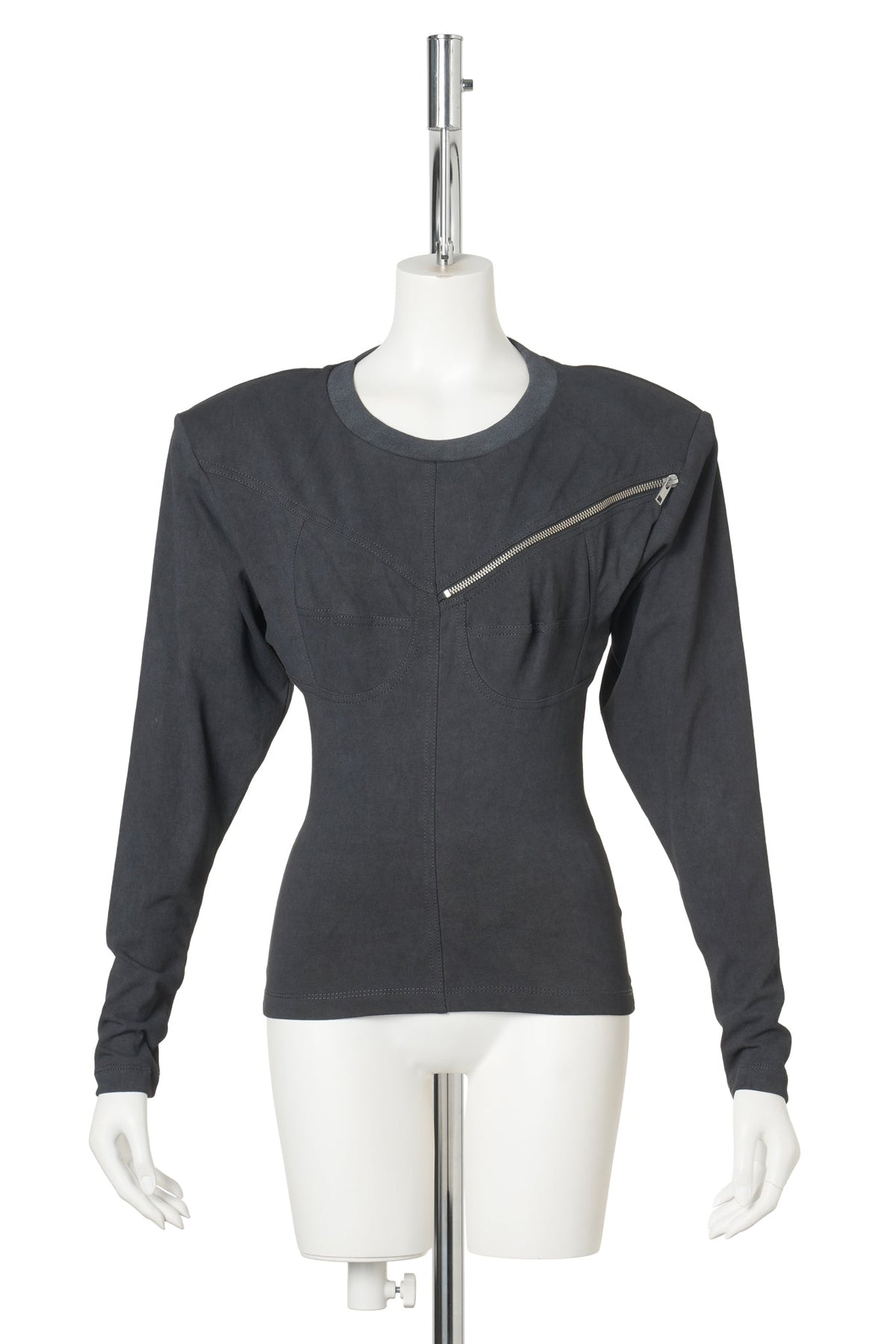 WOMEN ZIPPER TOP / GREY