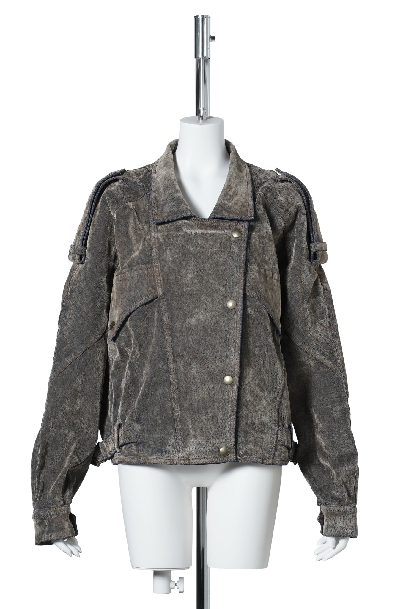 WOMEN FLOCKED DENIM WILD WEST JACKET / BROWN