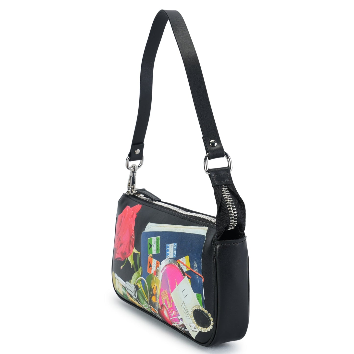 WOMEN TROMPE L'OEIL POCHETTE BAG LEATHER / BLACK