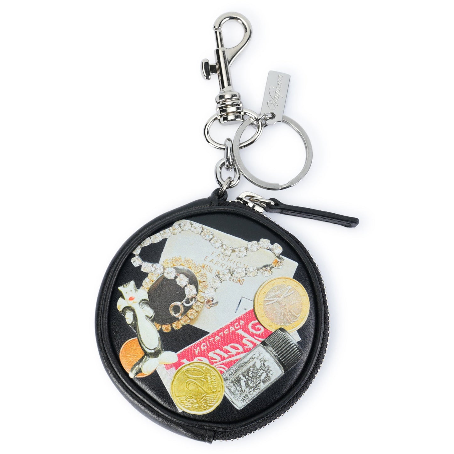 WOMEN TROMPE L'OEIL COIN PURSE LEATHER / BLACK