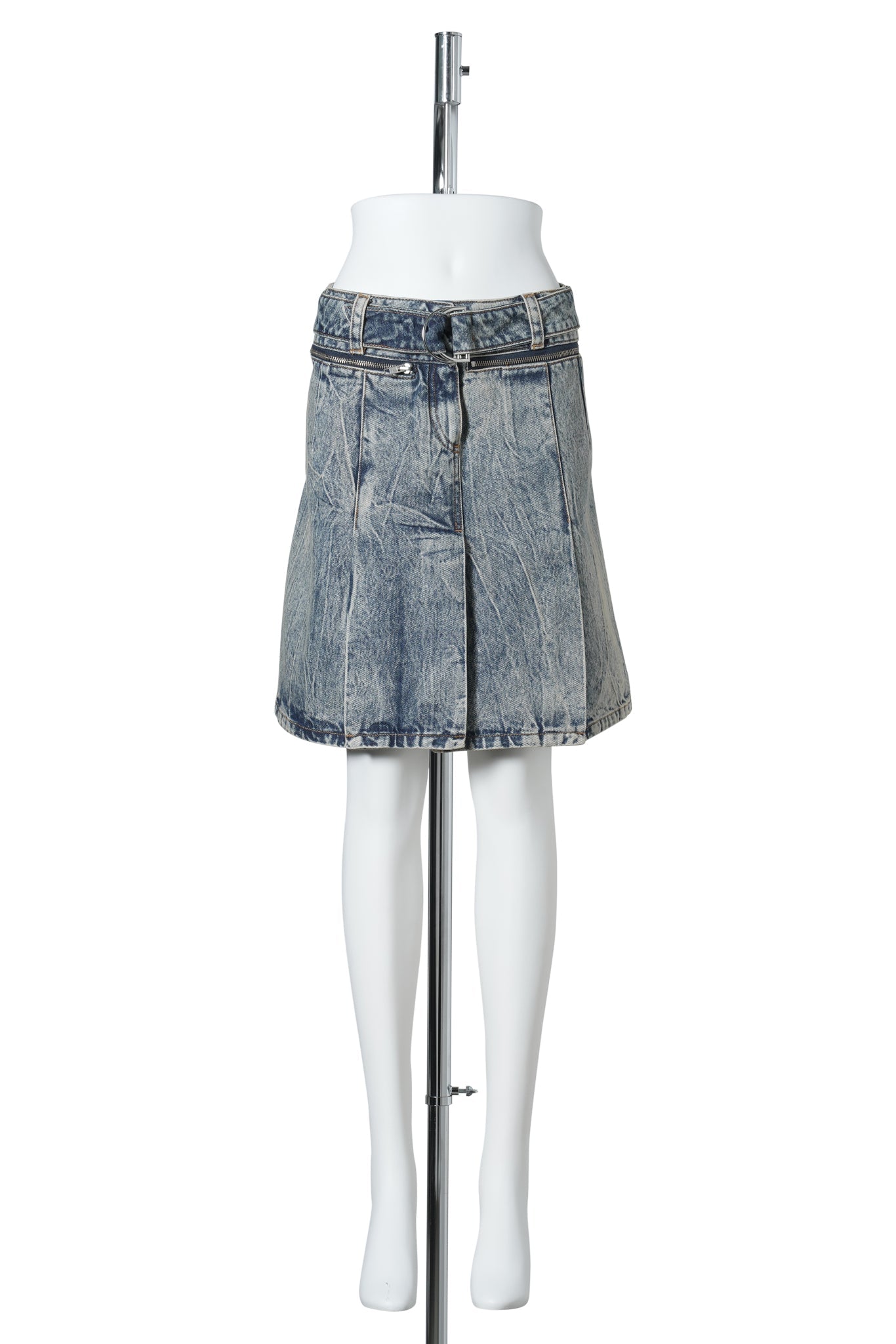 WOMEN DENIM CARWASH SKIRT / BLUE