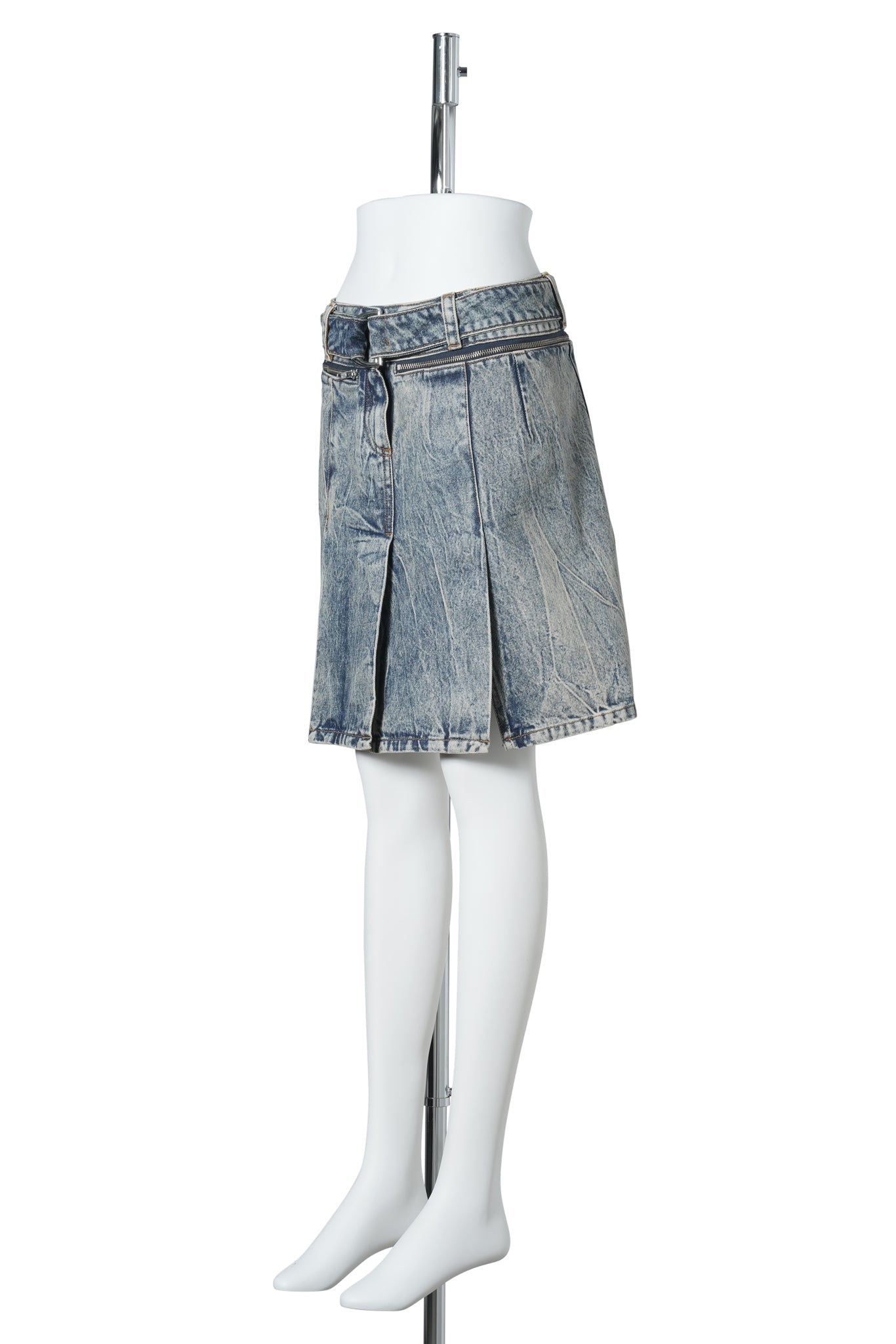 WOMEN DENIM CARWASH SKIRT / BLUE