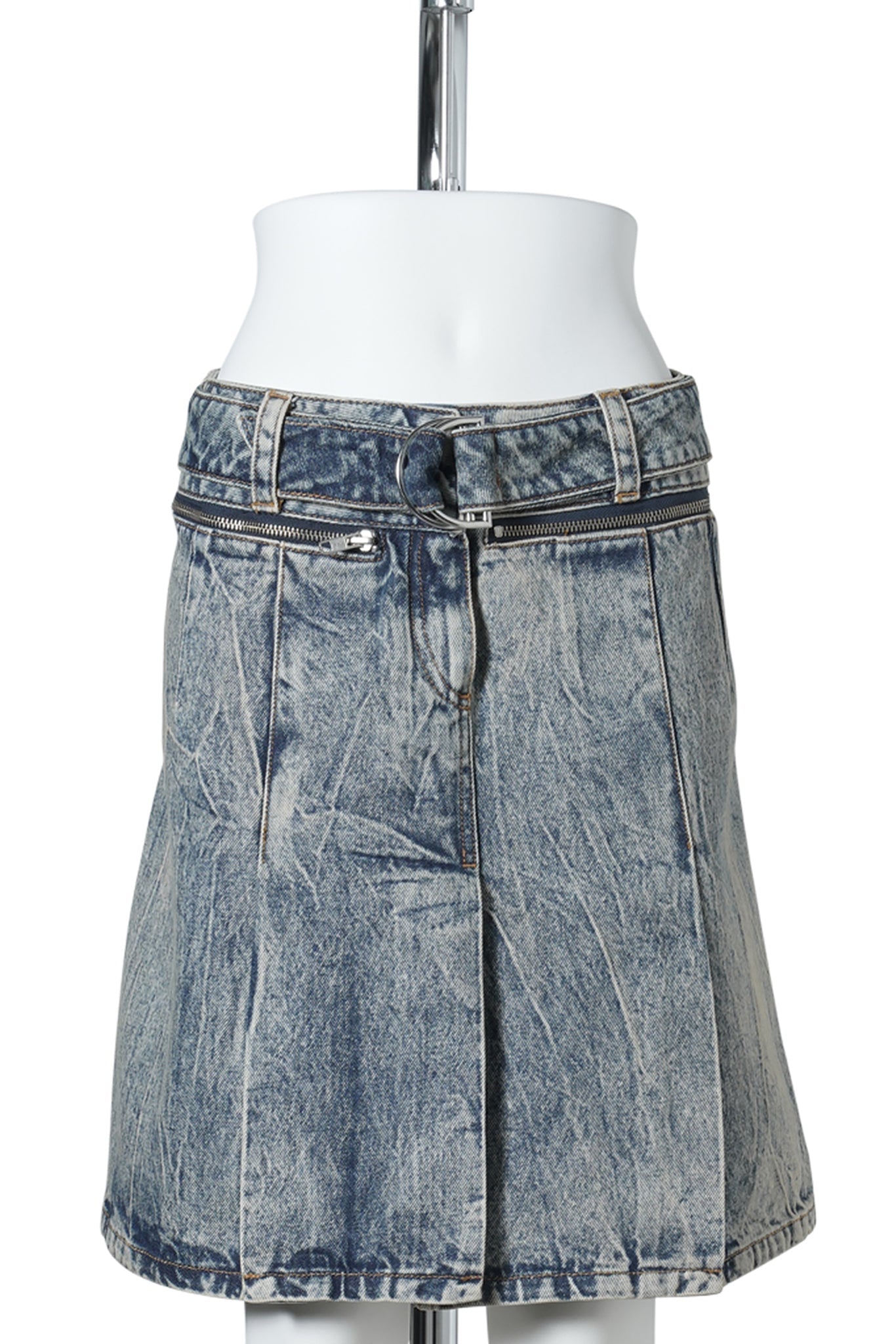 WOMEN DENIM CARWASH SKIRT / BLUE