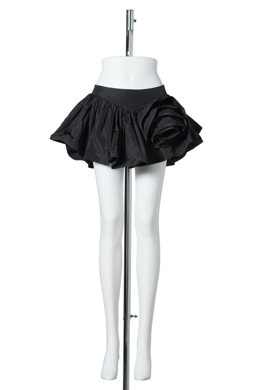 WOMEN BUSTLE SKIRT / BLACK