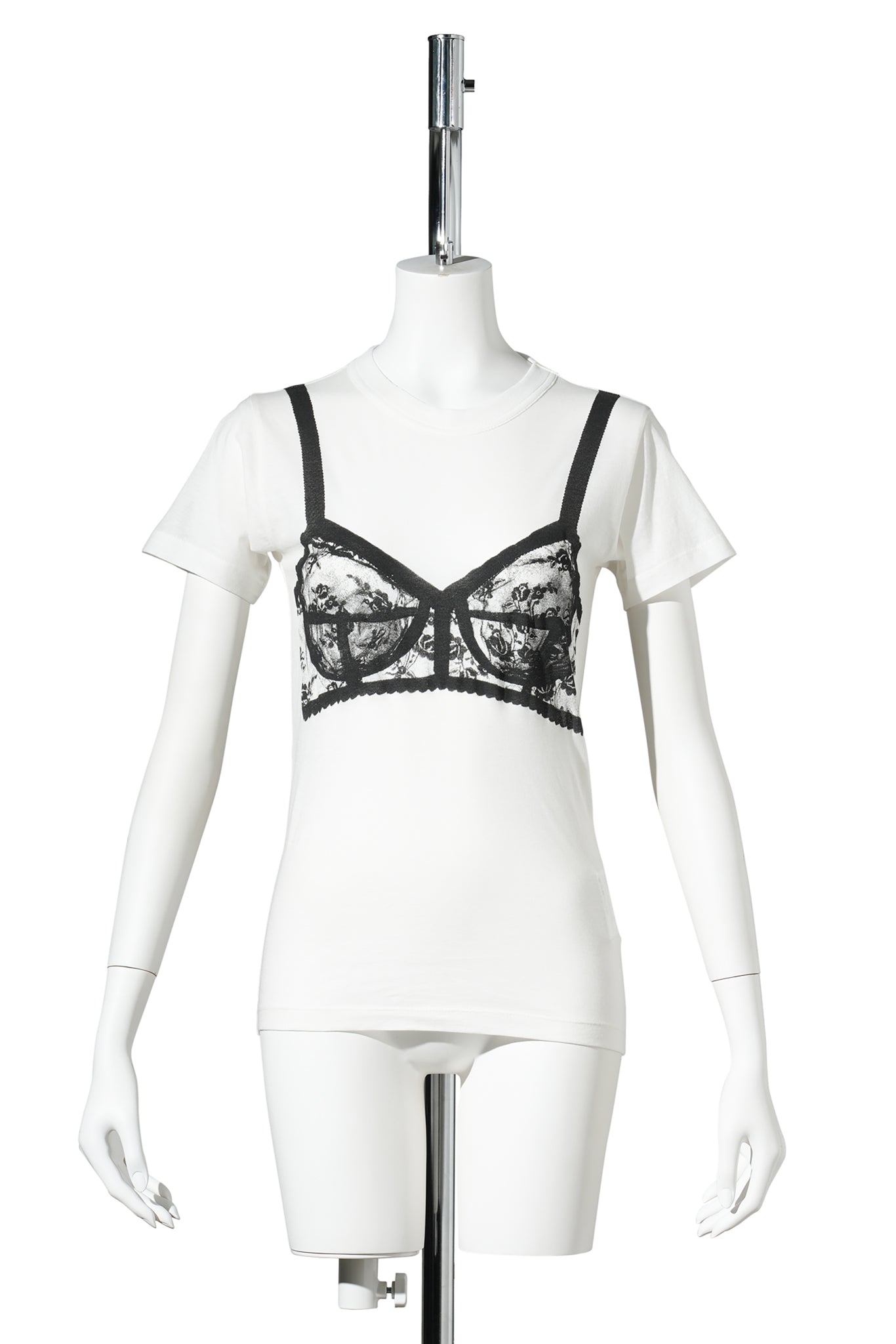 WOMEN BRA T SHIRT KNIT / WHITE