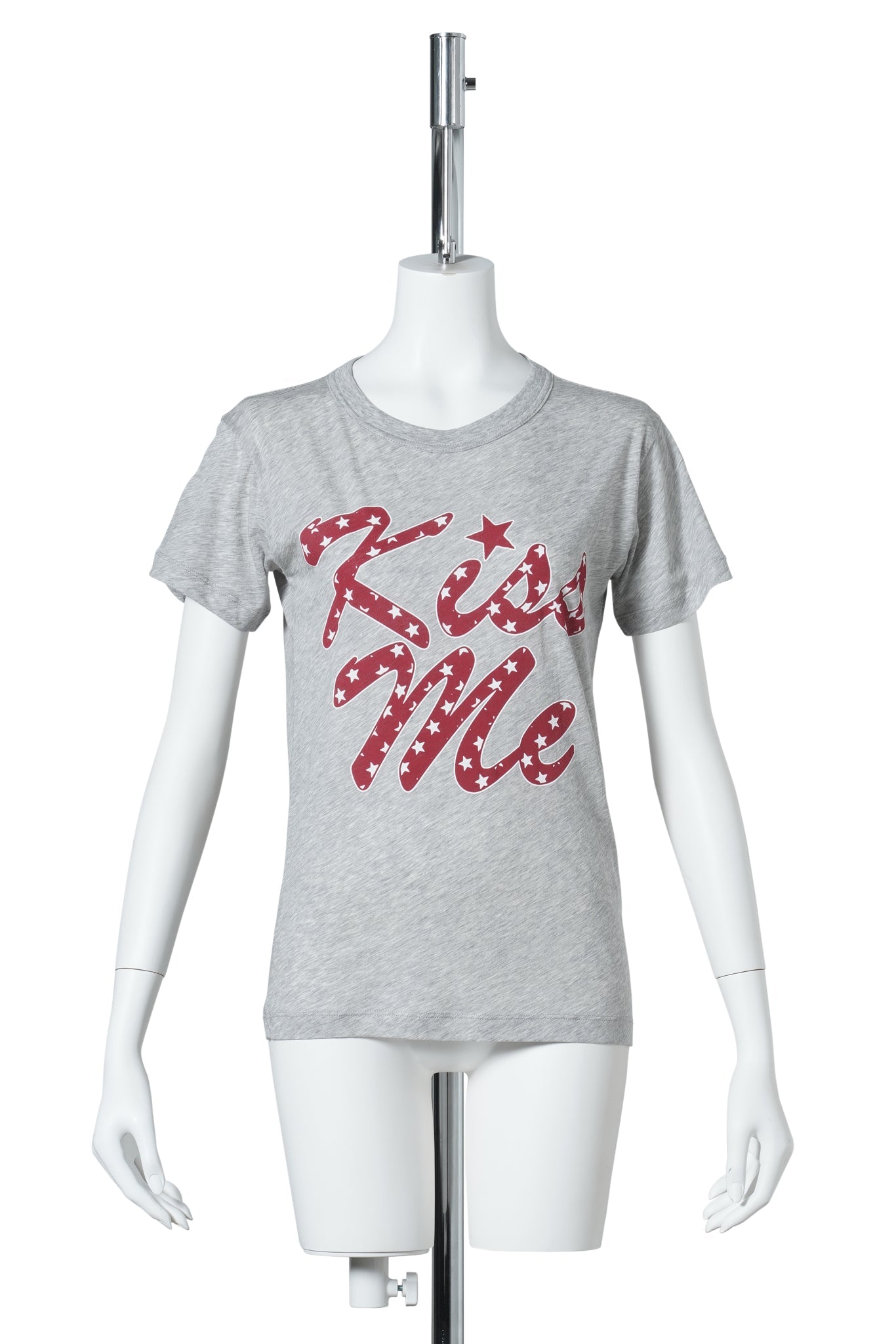 WOMEN KISS ME T SHIRT KNIT / GREY