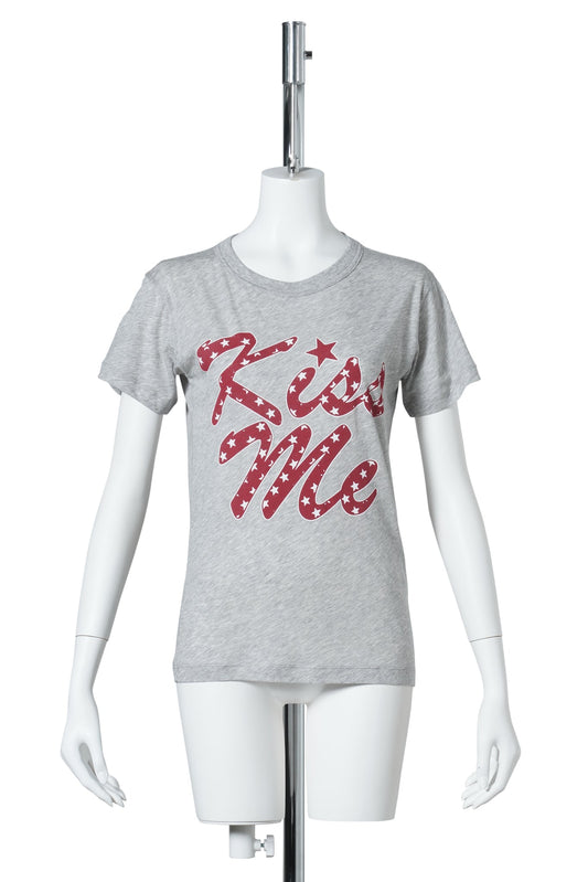 WOMEN KISS ME T SHIRT KNIT / GREY