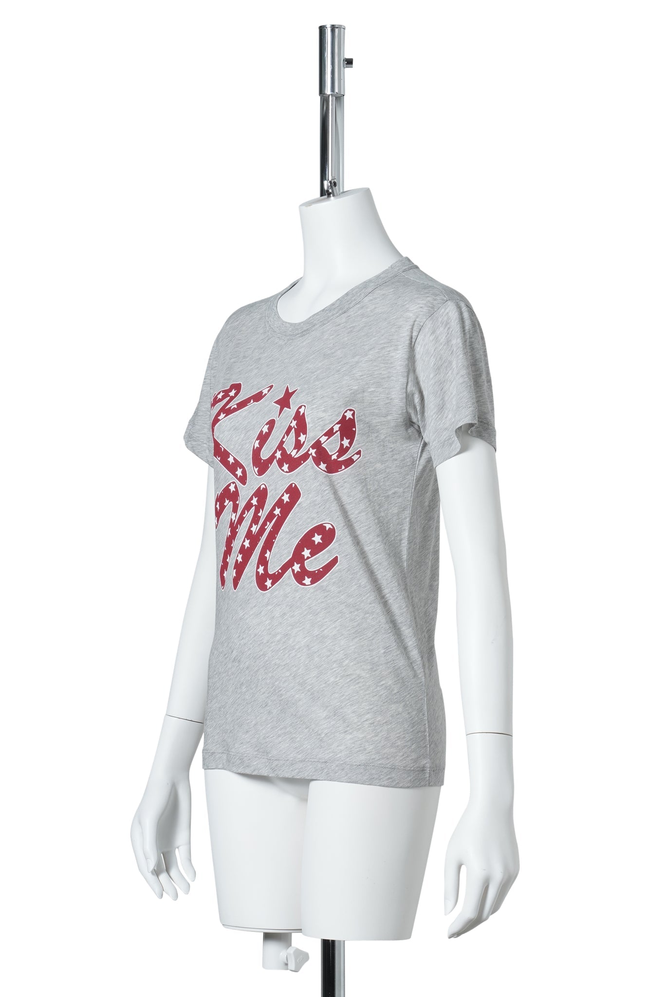 WOMEN KISS ME T SHIRT KNIT / GREY