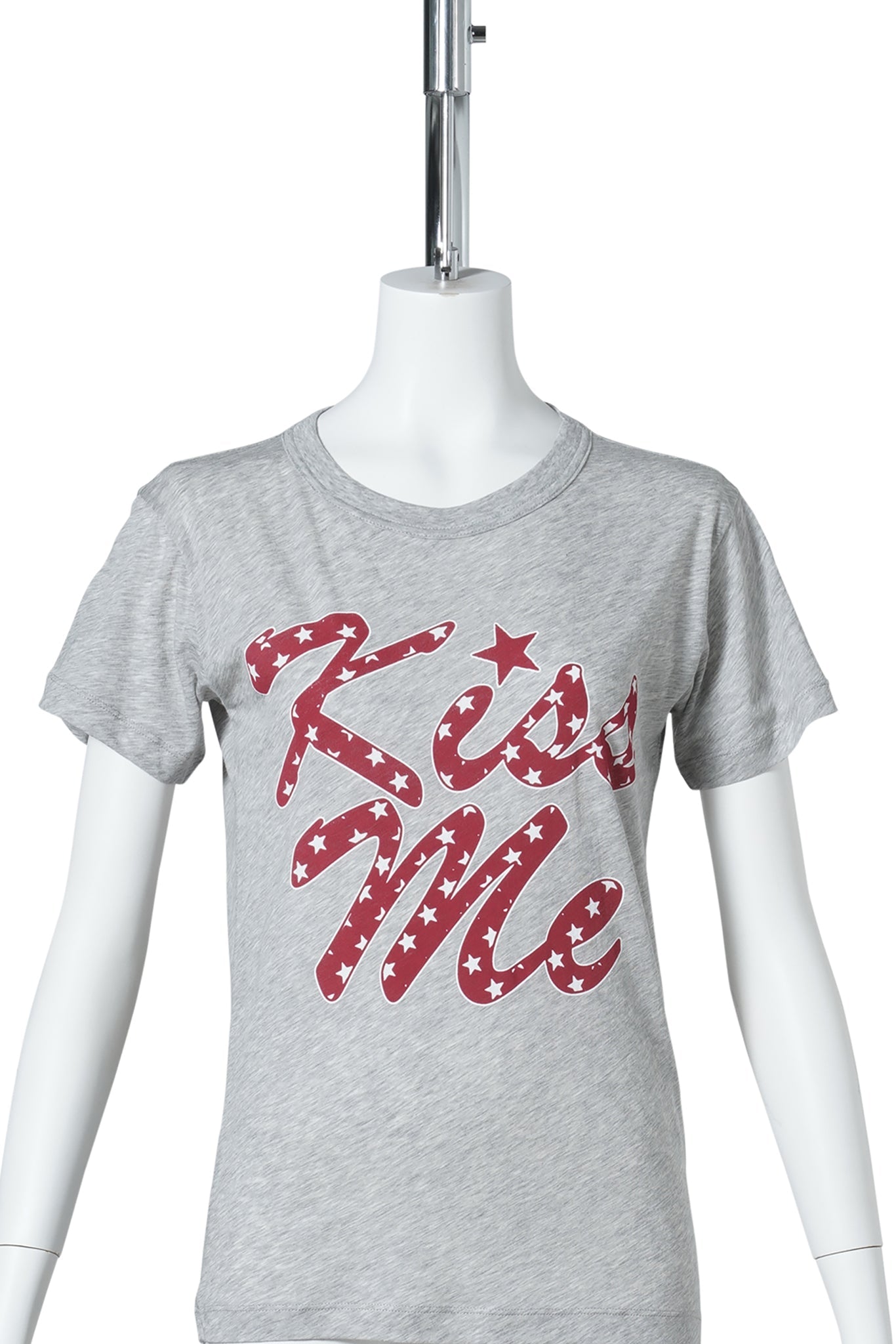 WOMEN KISS ME T SHIRT KNIT / GREY