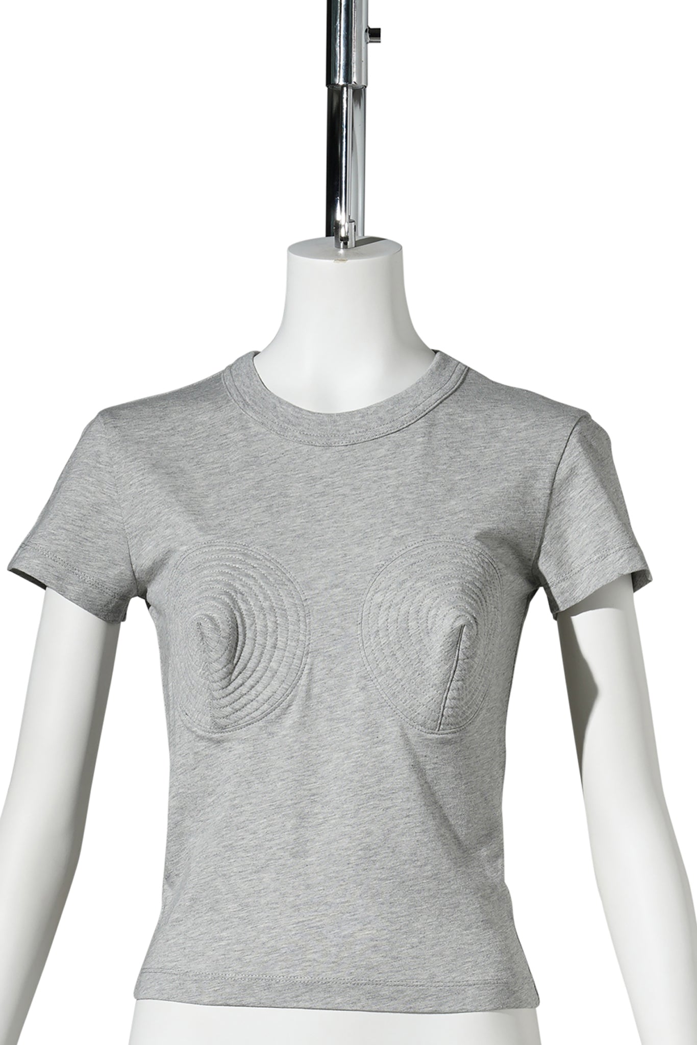 WOMEN BULLET BRA T SHIRT KNIT / HEATHER GREY