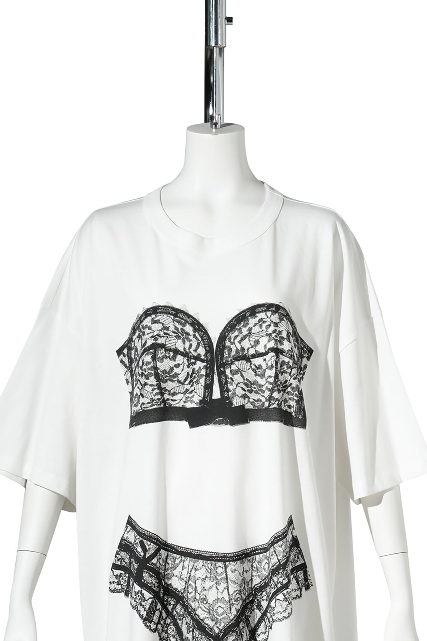 WOMEN TROMPE L'OEIL TALL TEE KNIT / WHITE
