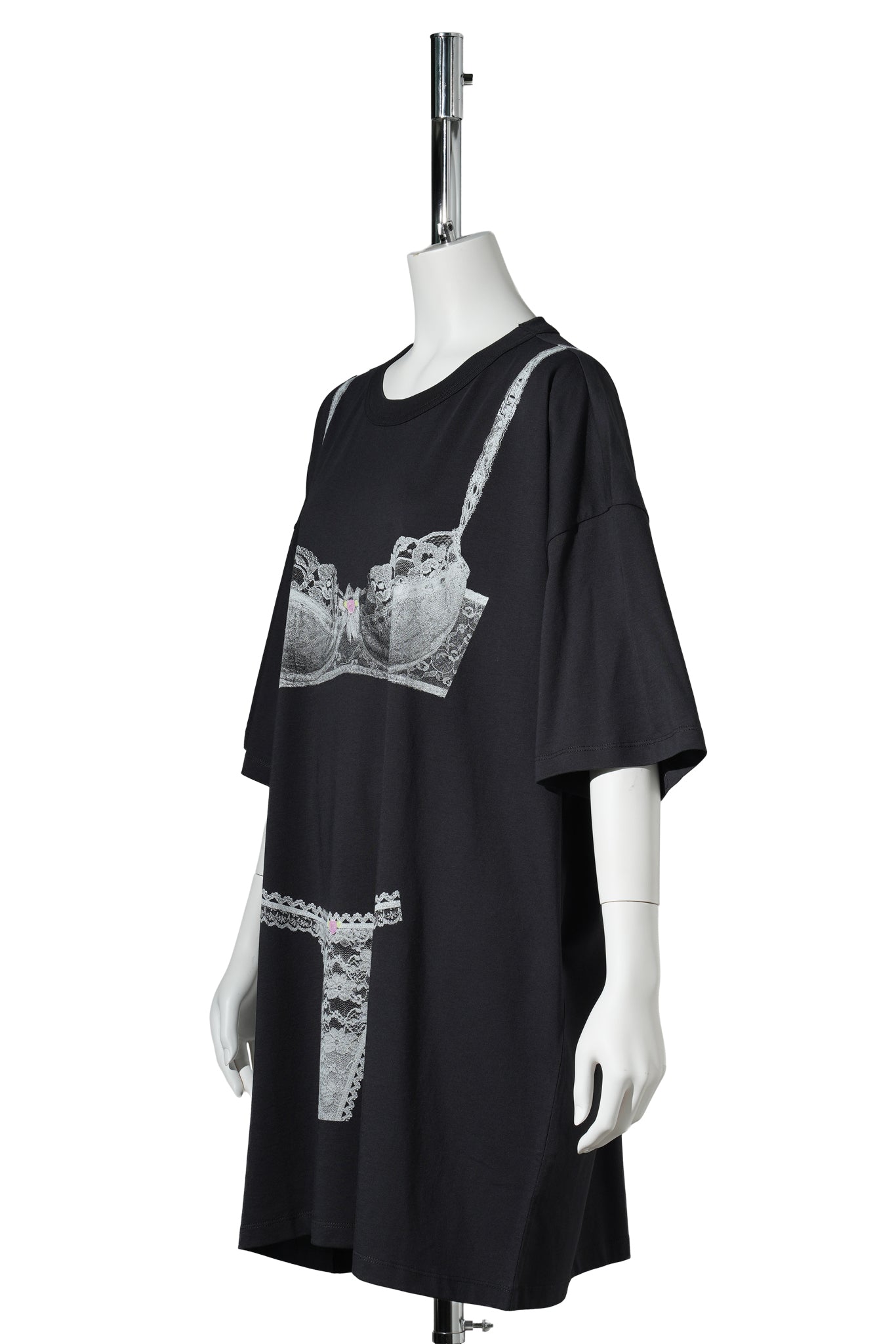 WOMEN TROMPE L'OEIL TALL TEE KNIT / WASHED BLACK