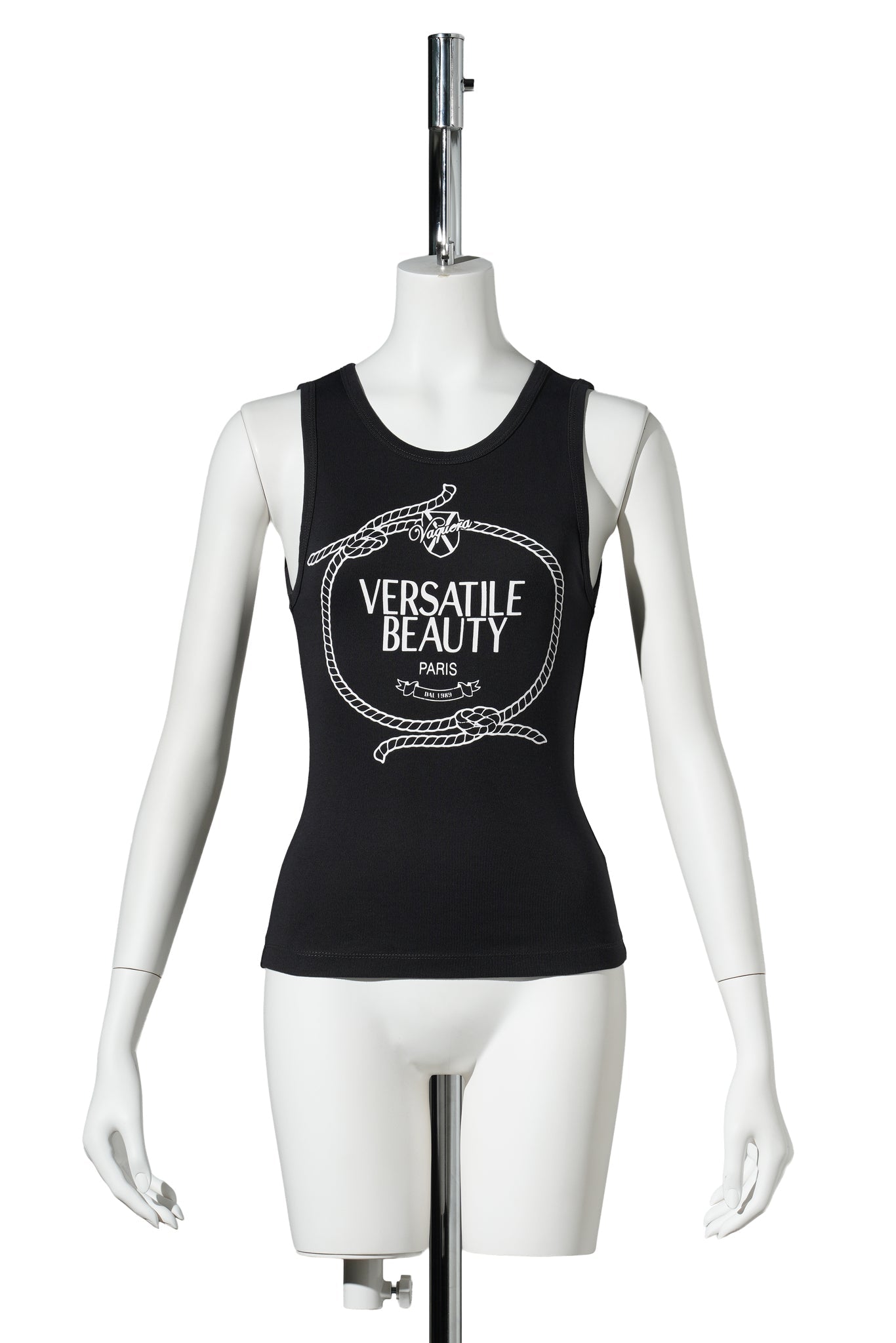 WOMEN VERSATILE BEAUTY TANK TOP KNIT / BLACK