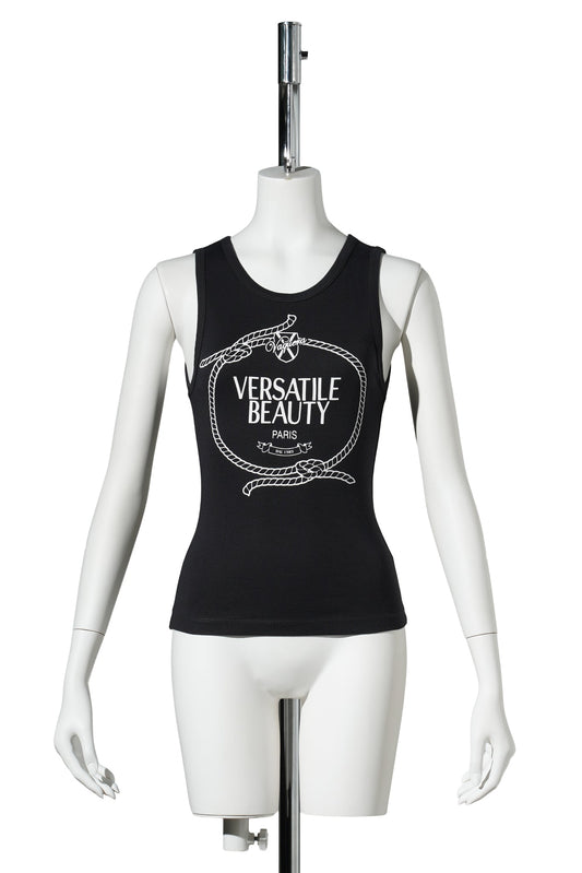 WOMEN VERSATILE BEAUTY TANK TOP KNIT / BLACK
