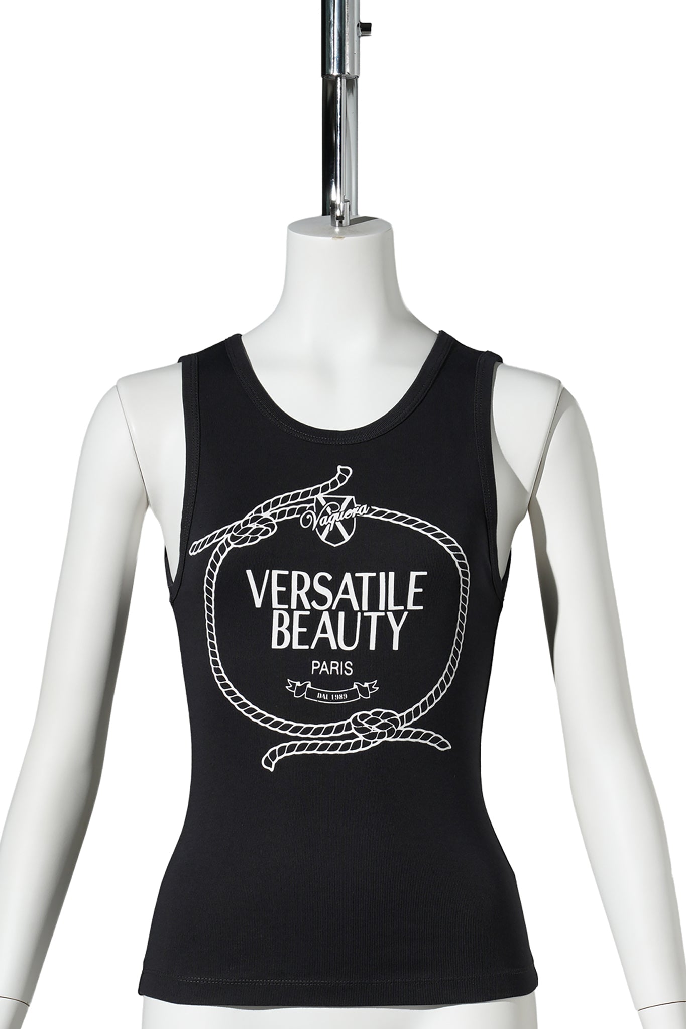 WOMEN VERSATILE BEAUTY TANK TOP KNIT / BLACK