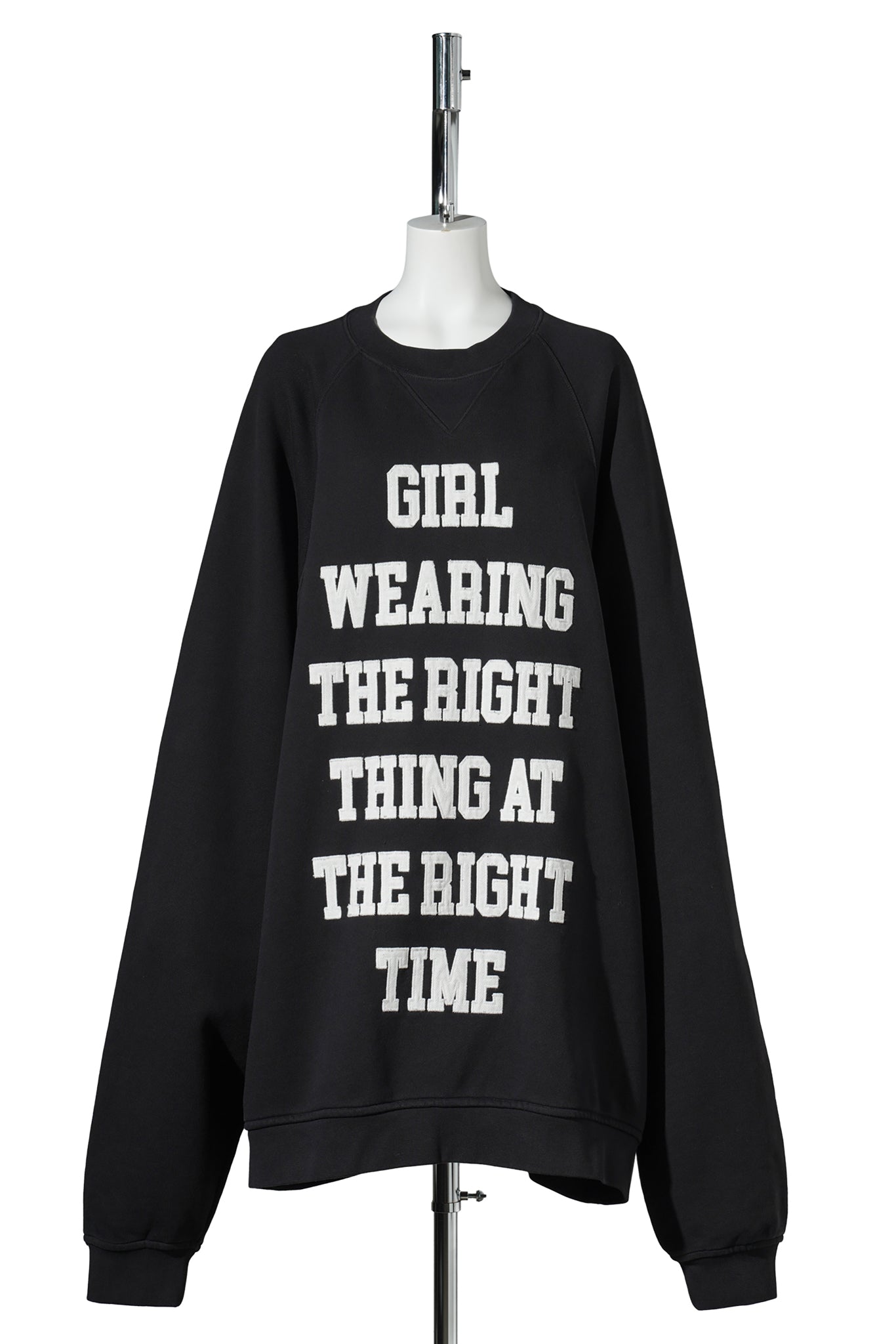 WOMEN OVERSIZED SWEATSHIRT KNIT / BLACK