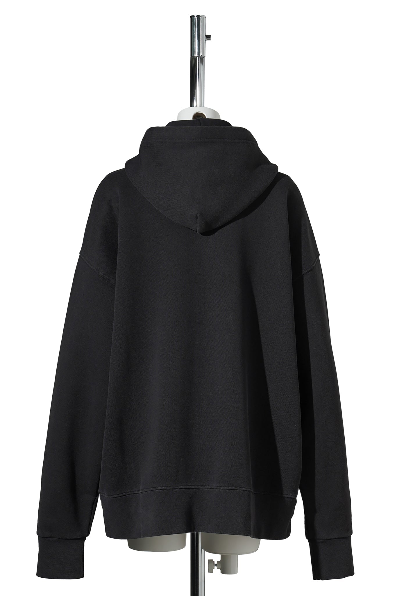 WOMEN TROMPE L'OEIL ZIP HOODIE KNIT / WASHED BLACK