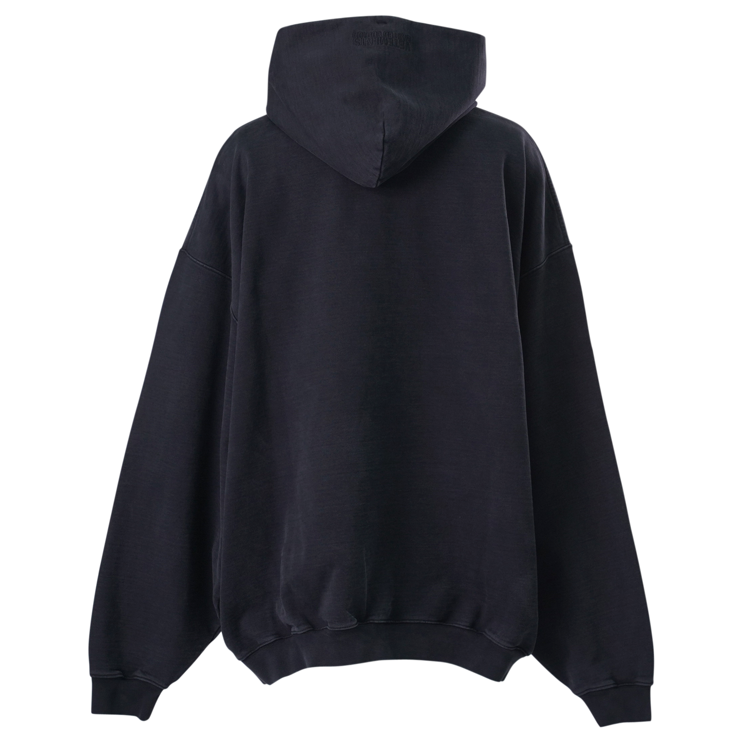 WOVEN LABEL LOGO HOODIE / BLACK