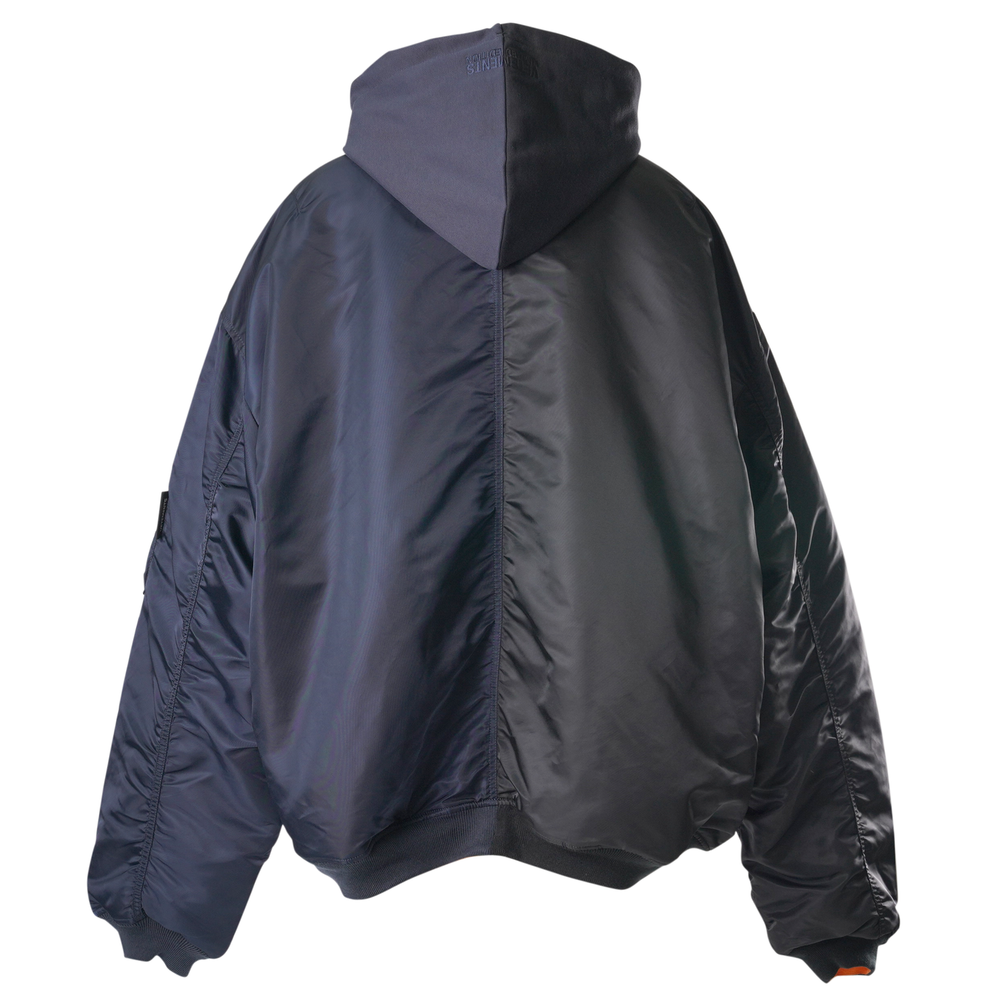 SPLIT HOODED BOMBER JACKET / BLACK