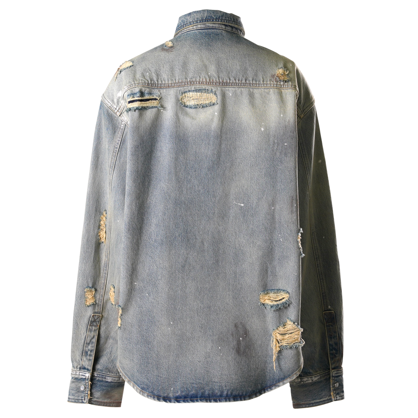 TRASHED DENIM SHIRT / DISTRESSED