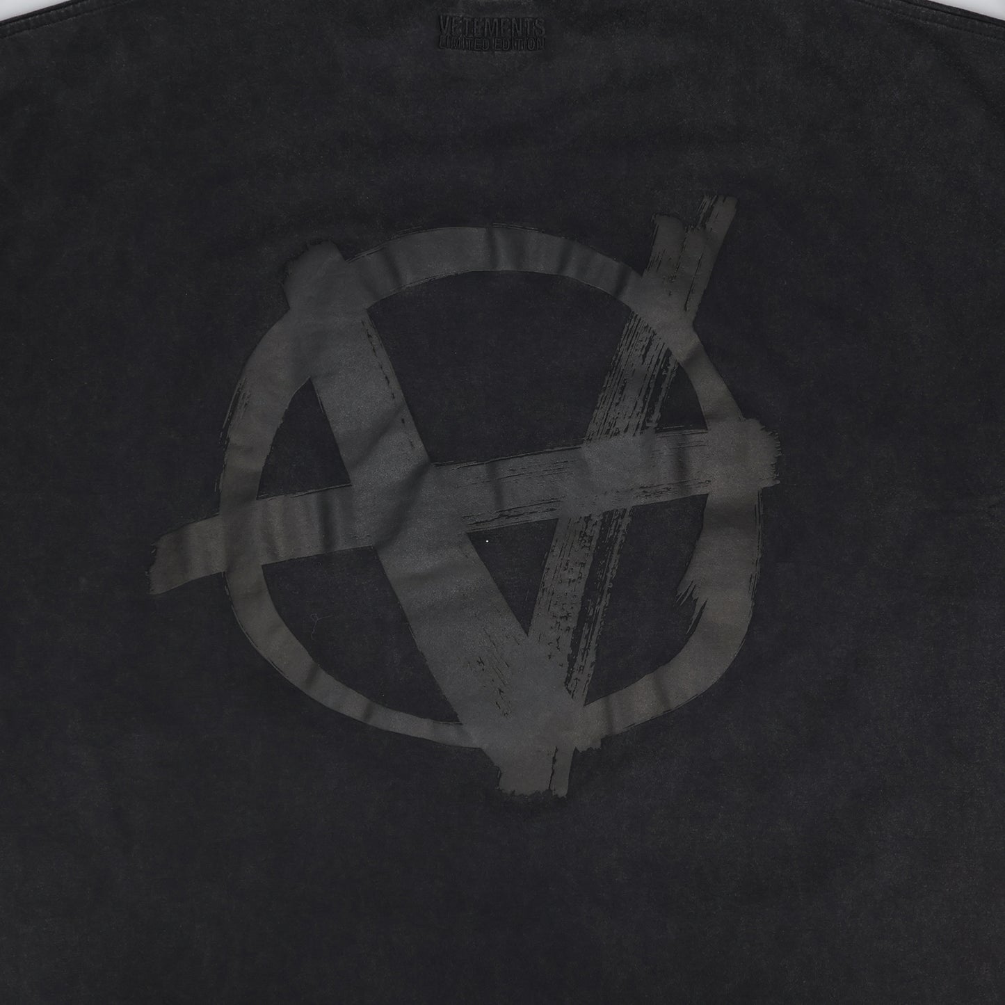 DOUBLE ANARCHY T-SHIRT / WASHED BLACK