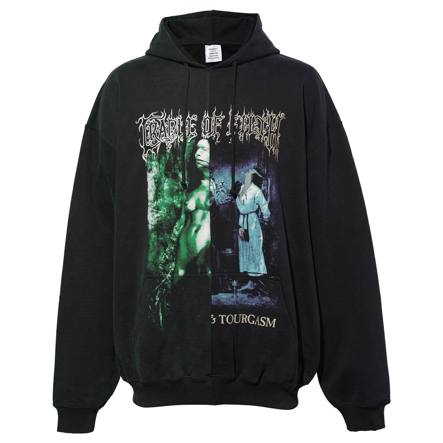 COF CUT-UP OVERSIZED HOODIE / GREEN/BLUE