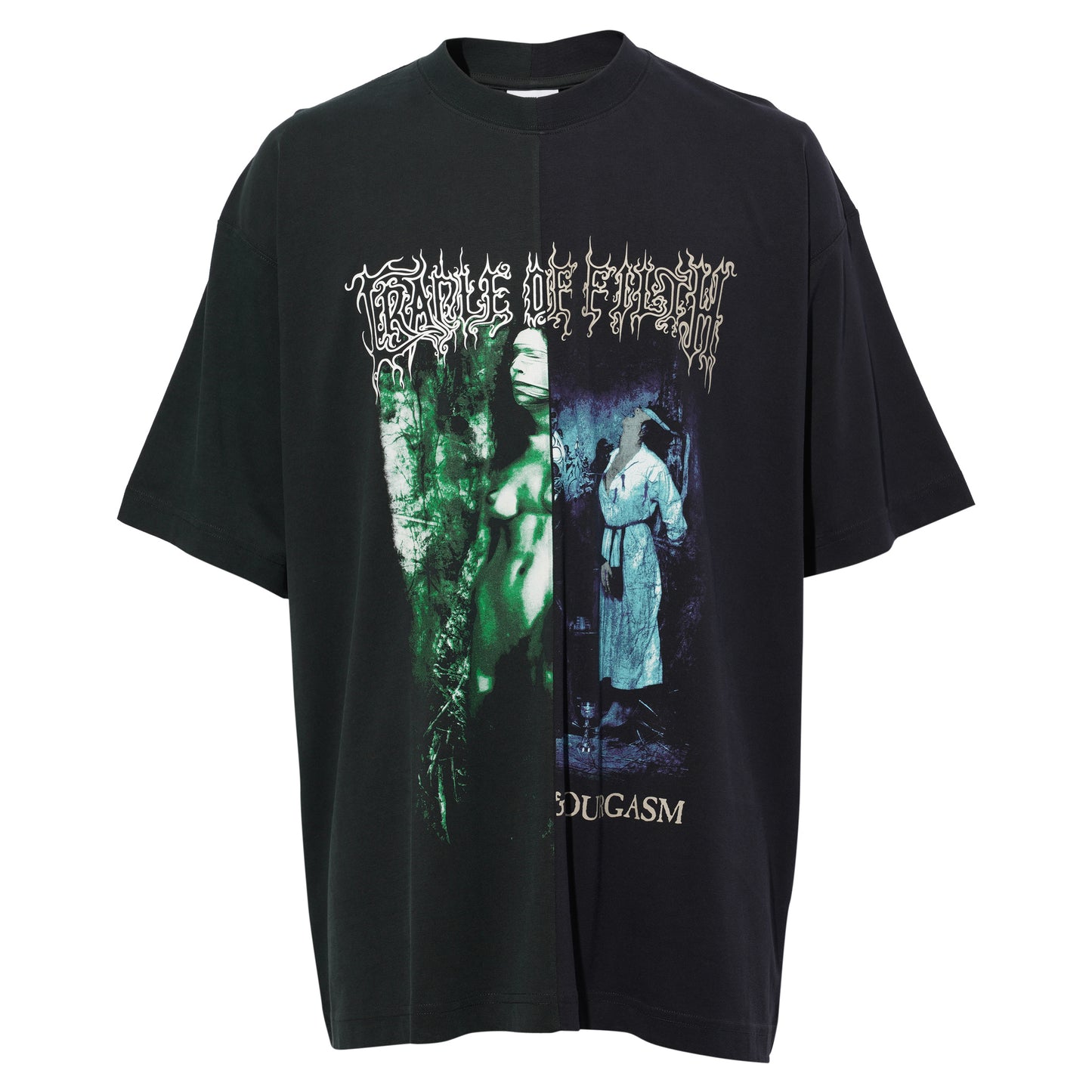COF CUT-UP OVERSIZED T-SHIRT / GREEN/BLUE