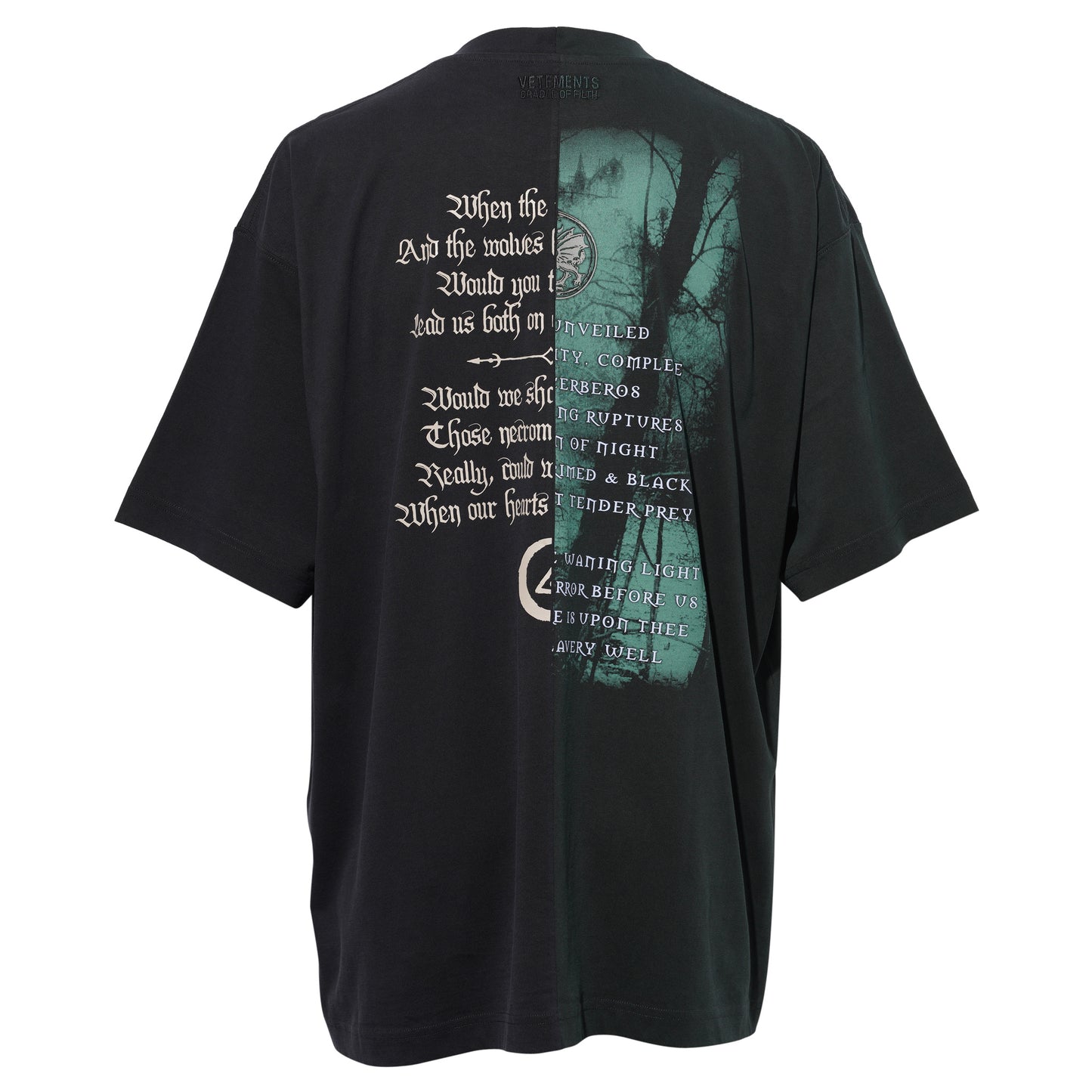 COF CUT-UP OVERSIZED T-SHIRT / GREEN/BLUE