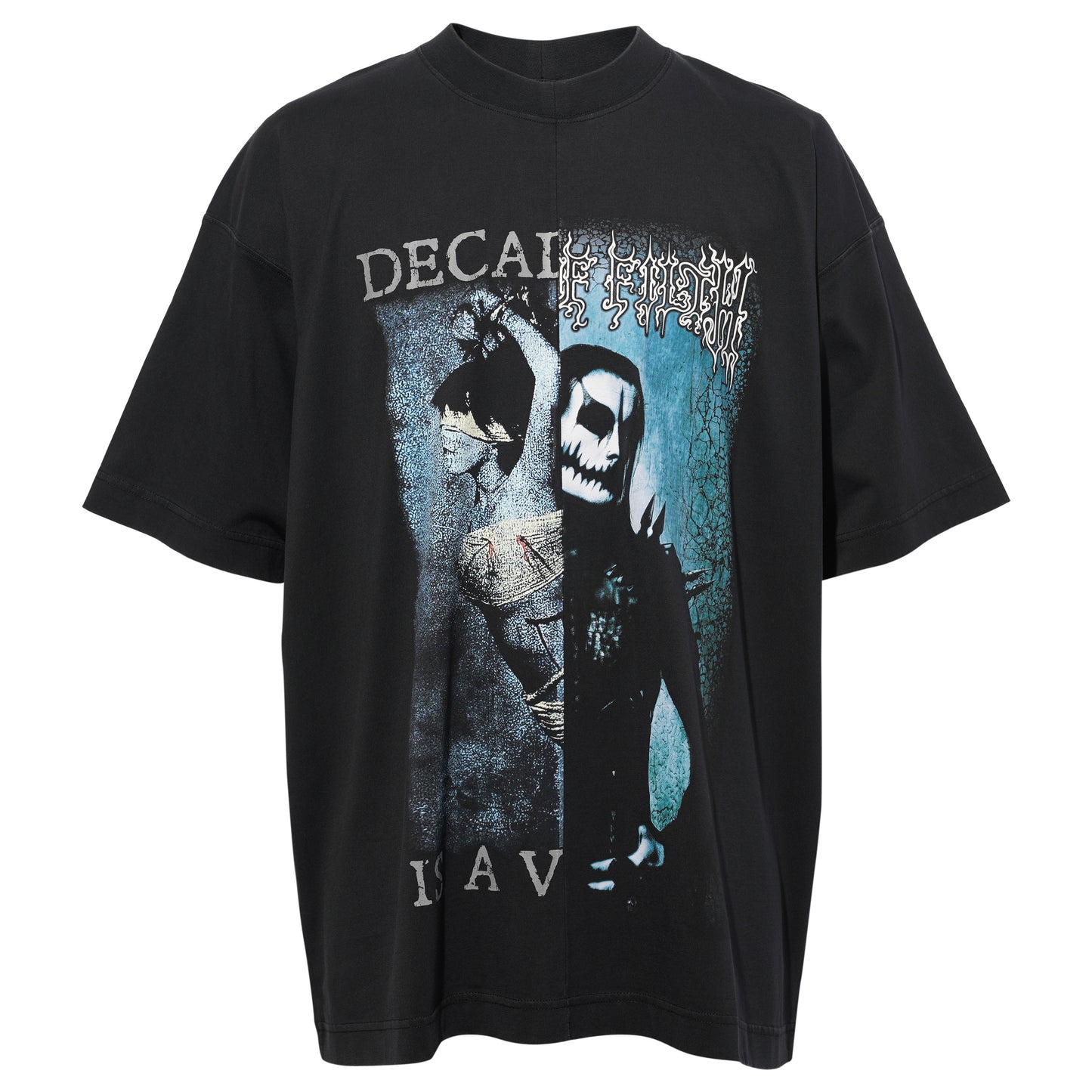 COF CUT-UP OVERSIZED T-SHIRT / BLACK/BLACK
