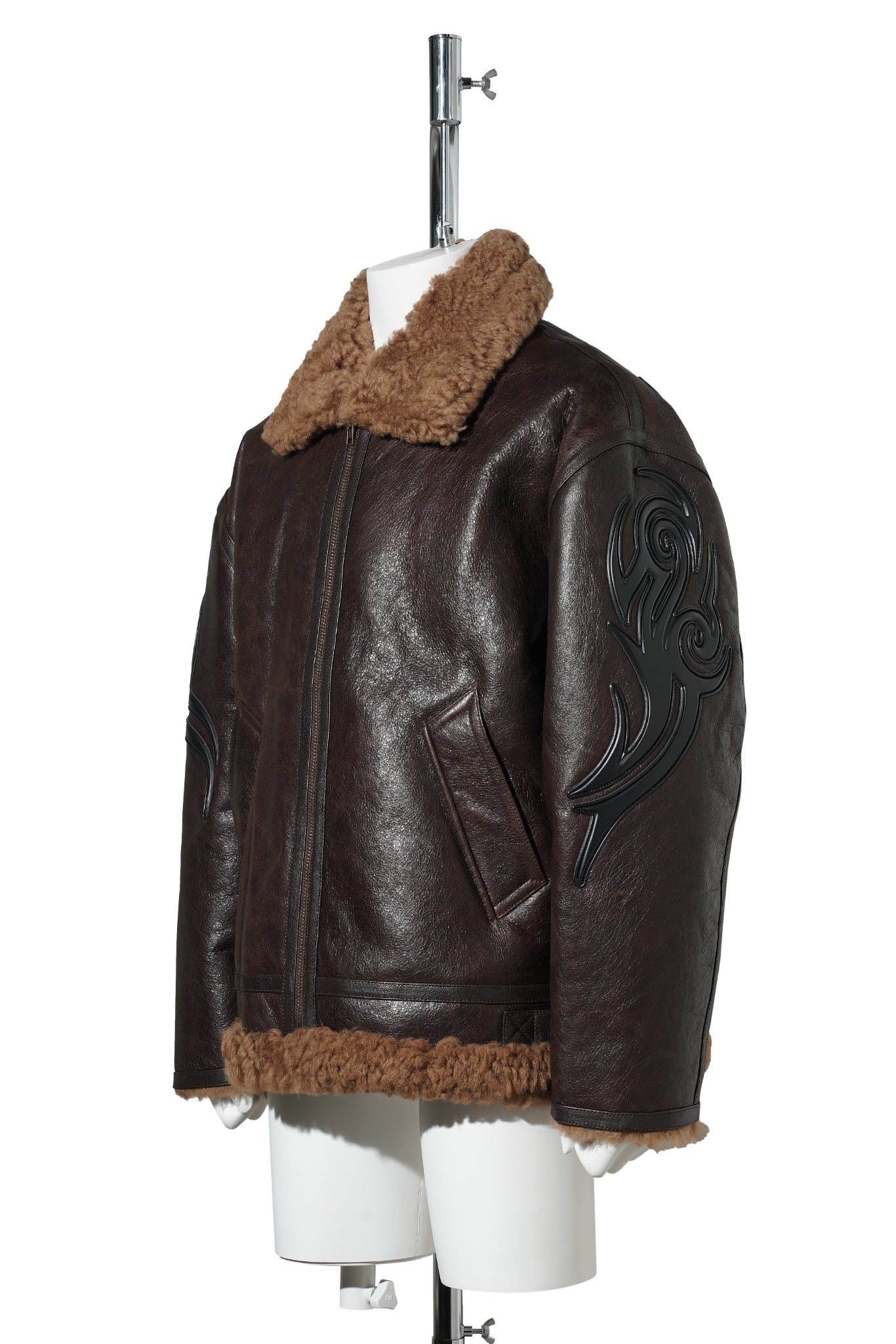 TRIBAL SHEARLING JACKET / SHEARLING BROWN