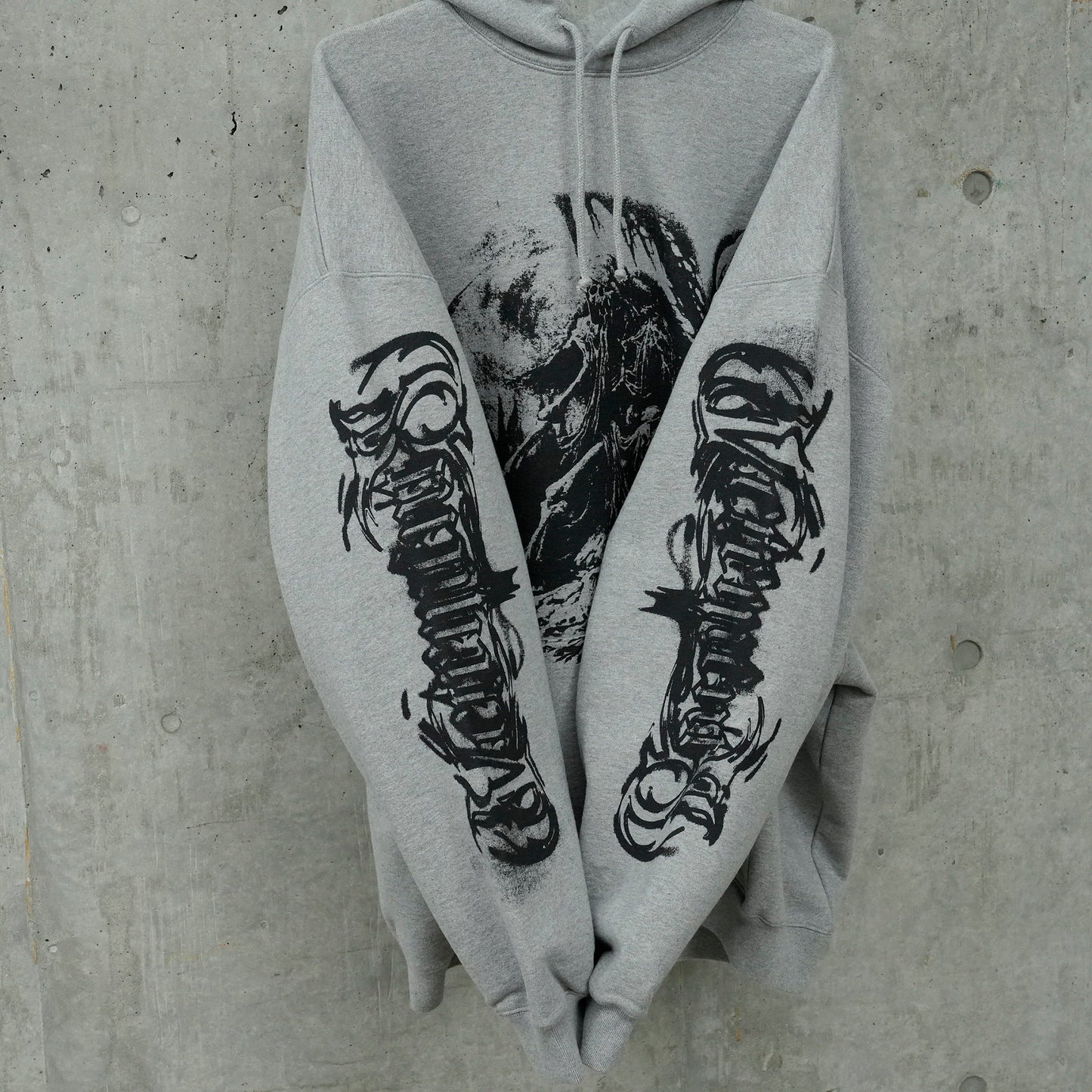 GOTH OVERSIZED HOODIE / GREY MELANGE