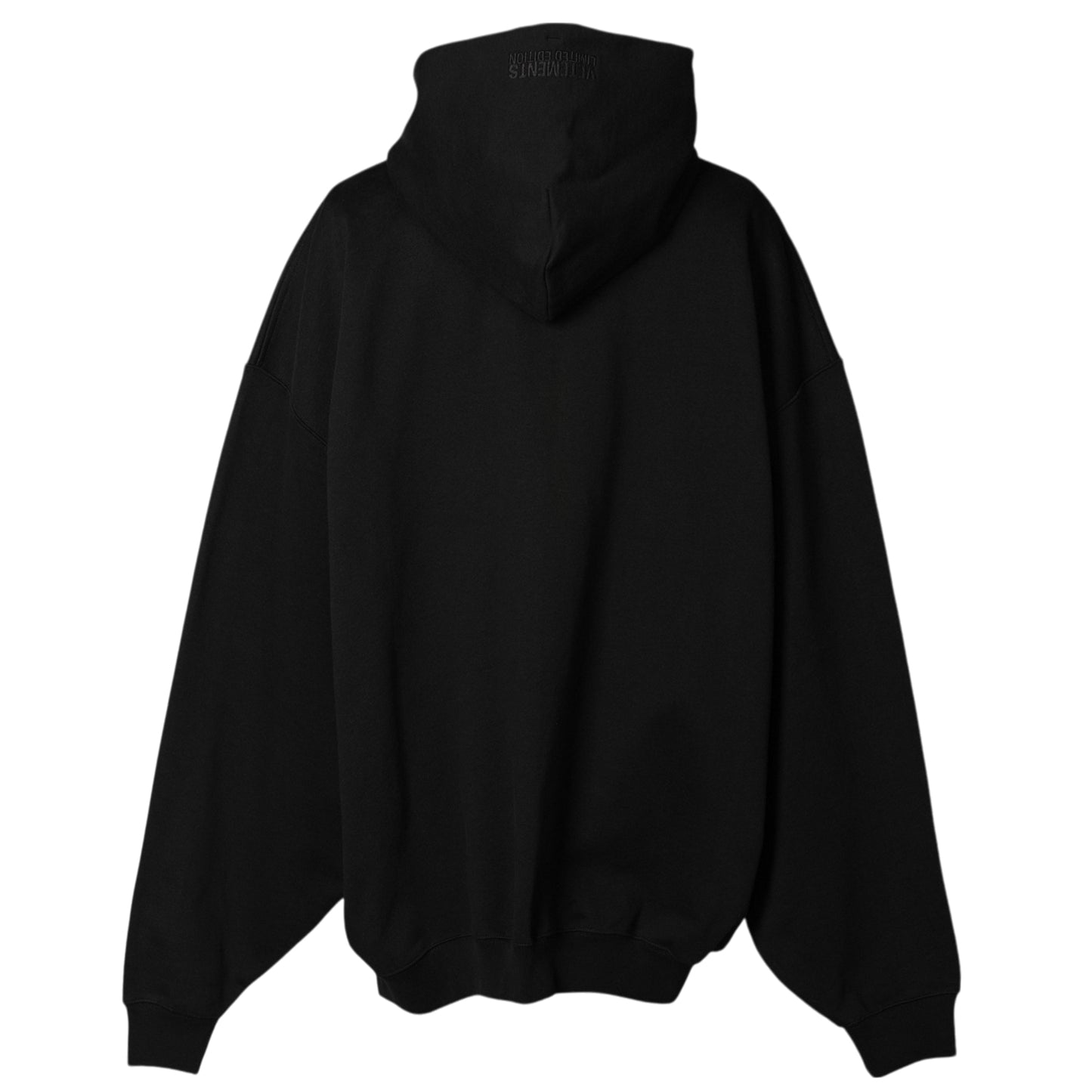 EMBROIDERED LOGO OVERSIZED ZIP-UP HOODIE / BLACK