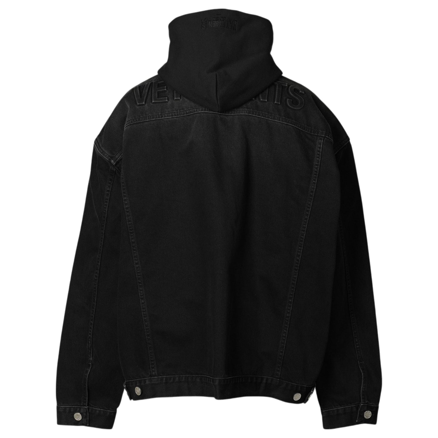 3D LOGO HOODED DENIM JACKET / BLACK