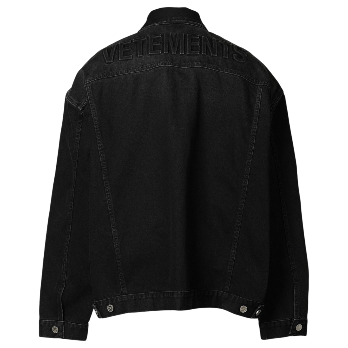 3D LOGO HOODED DENIM JACKET / BLACK