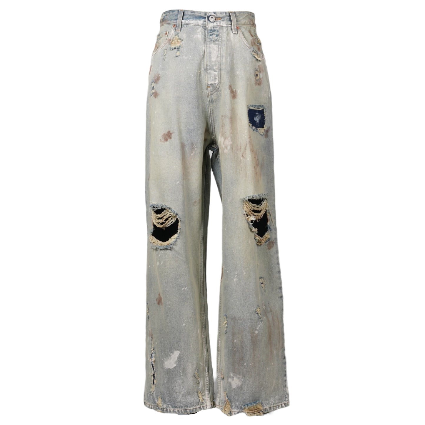 TRASHED BAGGY JEANS / LIGHT BLUE