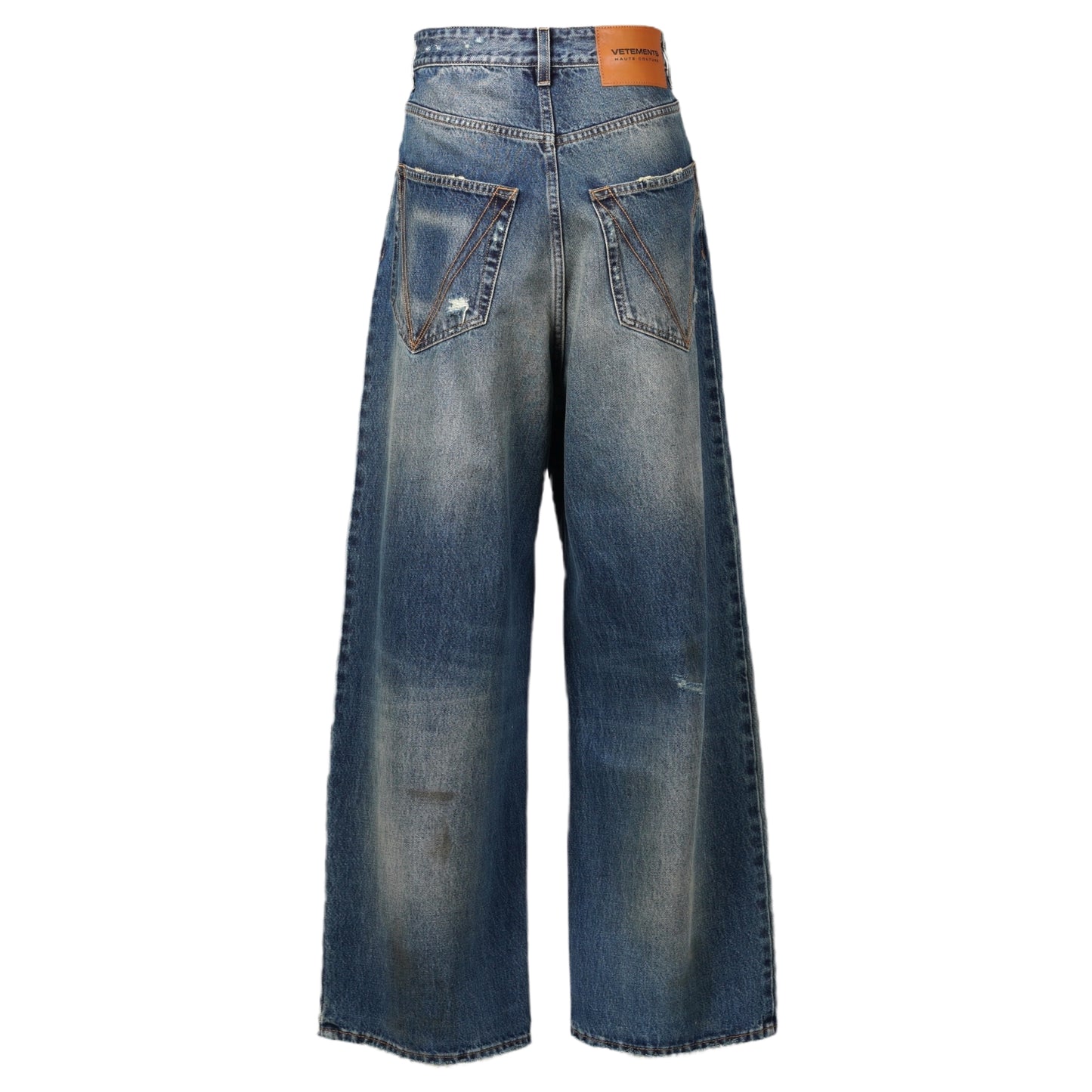 DISTRESSED BAGGY JEANS / MID BLUE