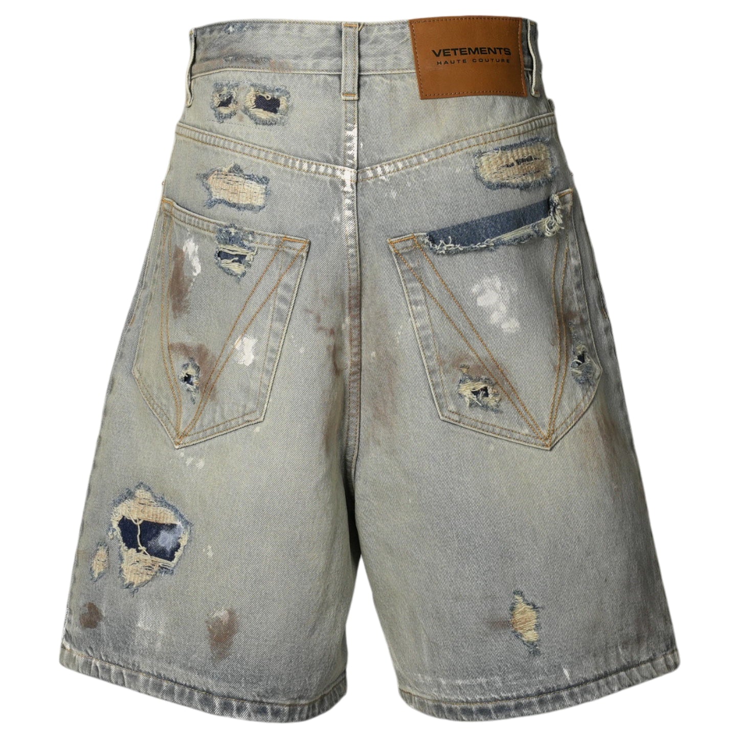 TRASHED SHORTS / LIGHT BLUE