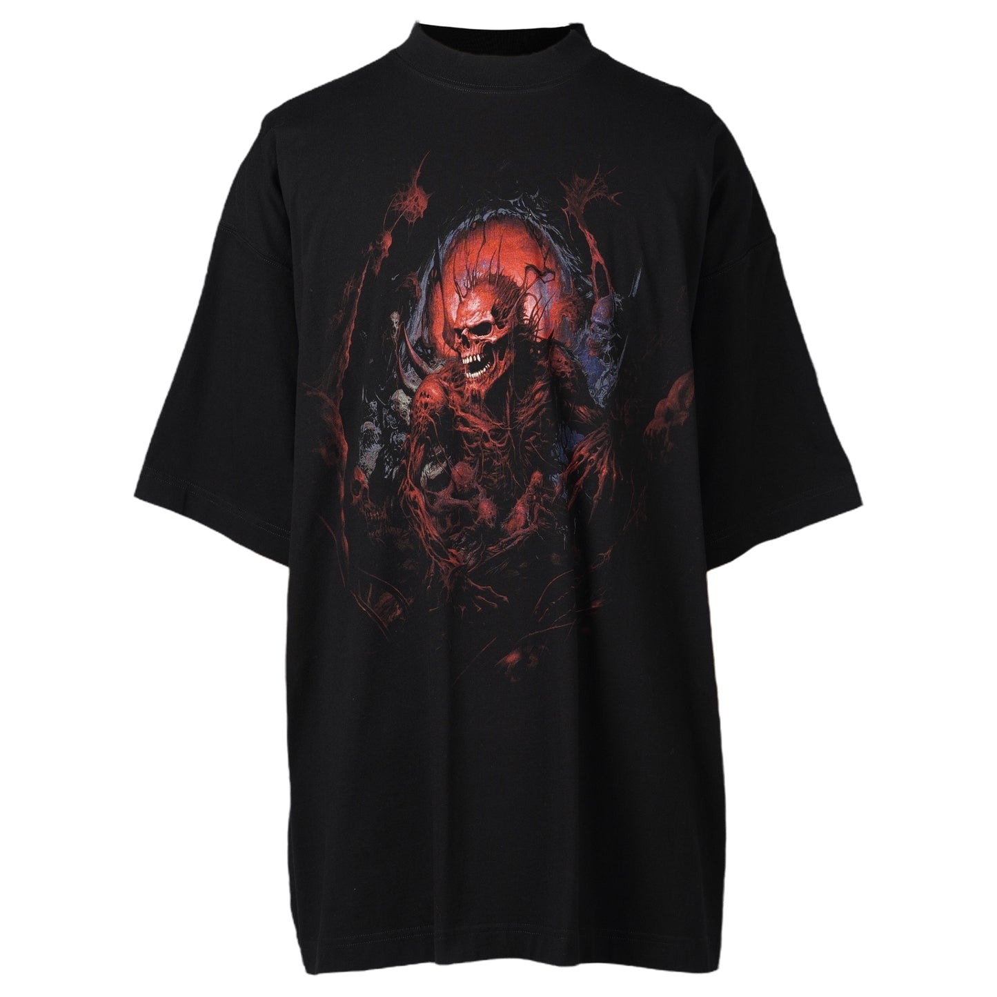 DEATH METAL OVERSIZED T-SHIRT / BLACK/RED