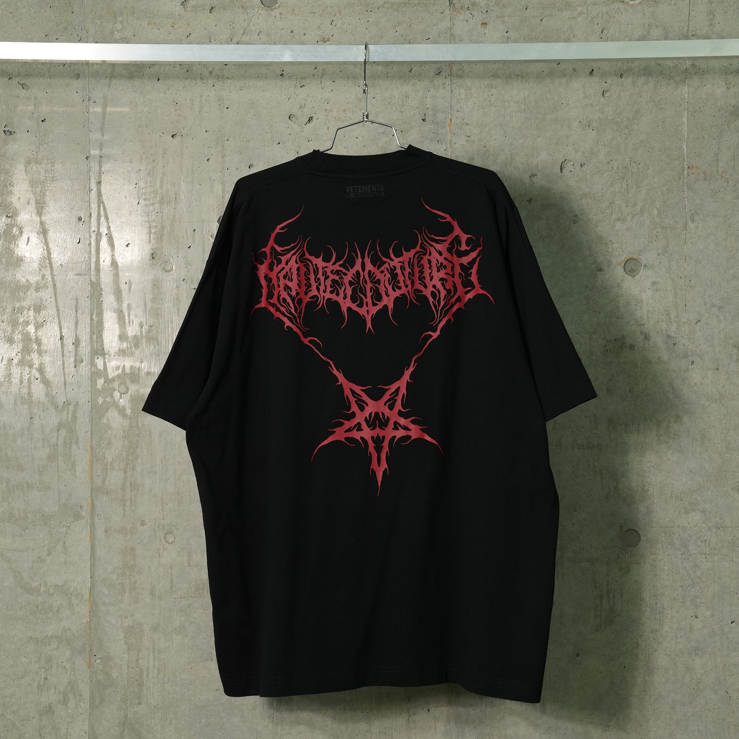 DEATH METAL OVERSIZED T-SHIRT / BLACK/RED