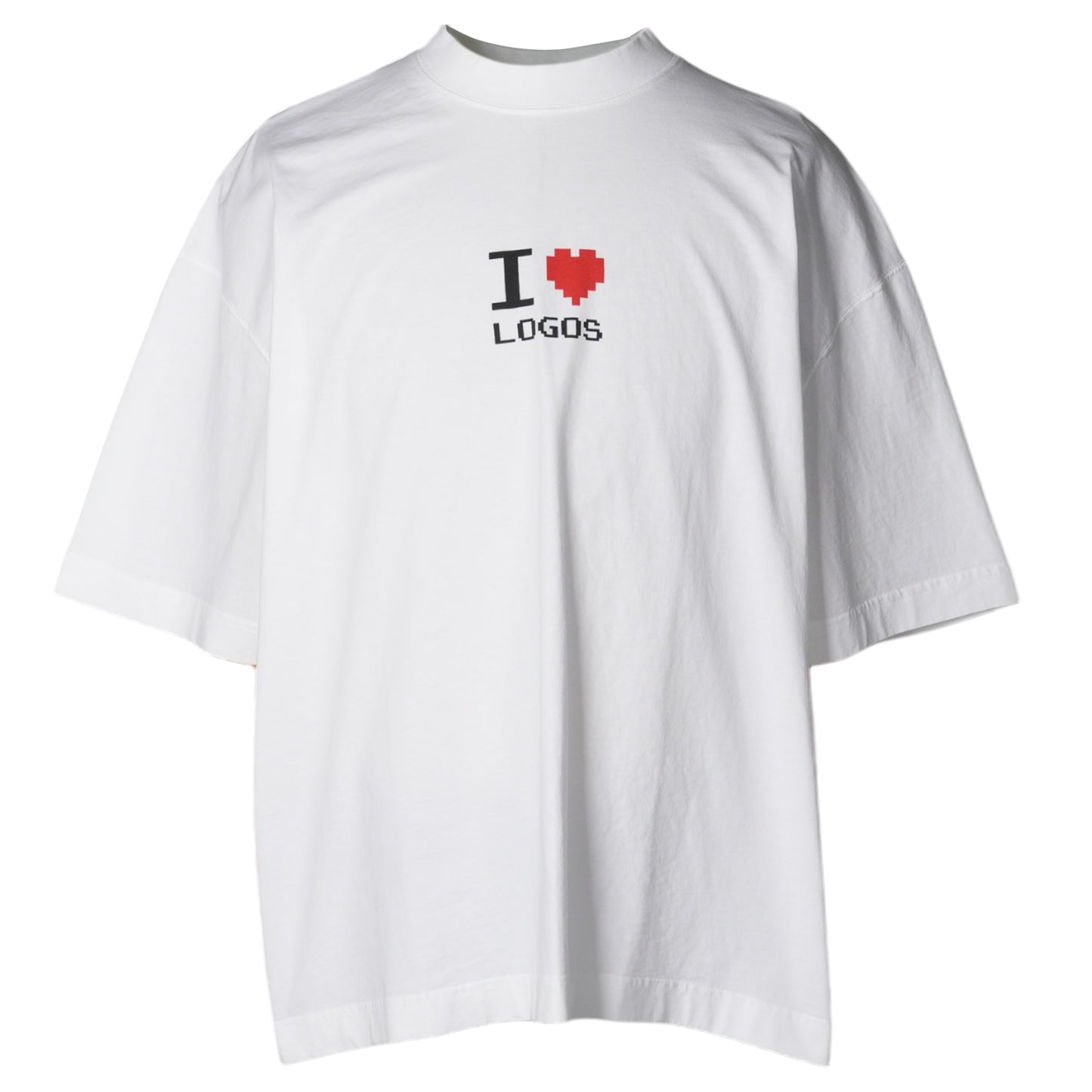 I LOVE LOGOS CROPPED BOXY T-SHIRT / WHITE