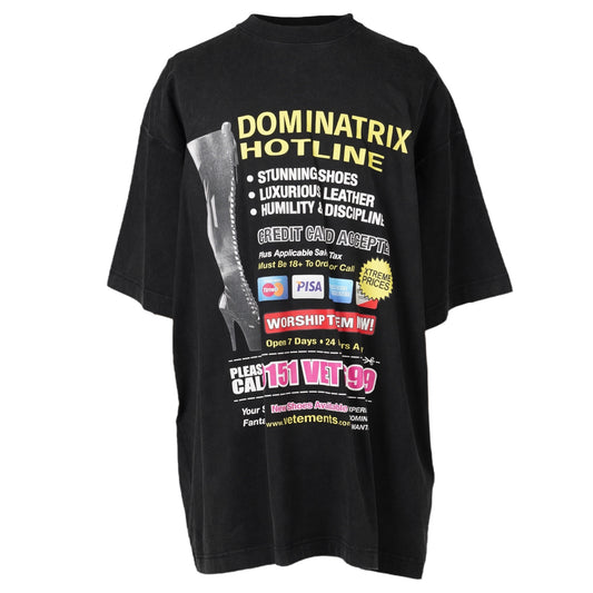 DOMINATRIX HOTLINE OVERSIZED T-SHIRT / BLACK