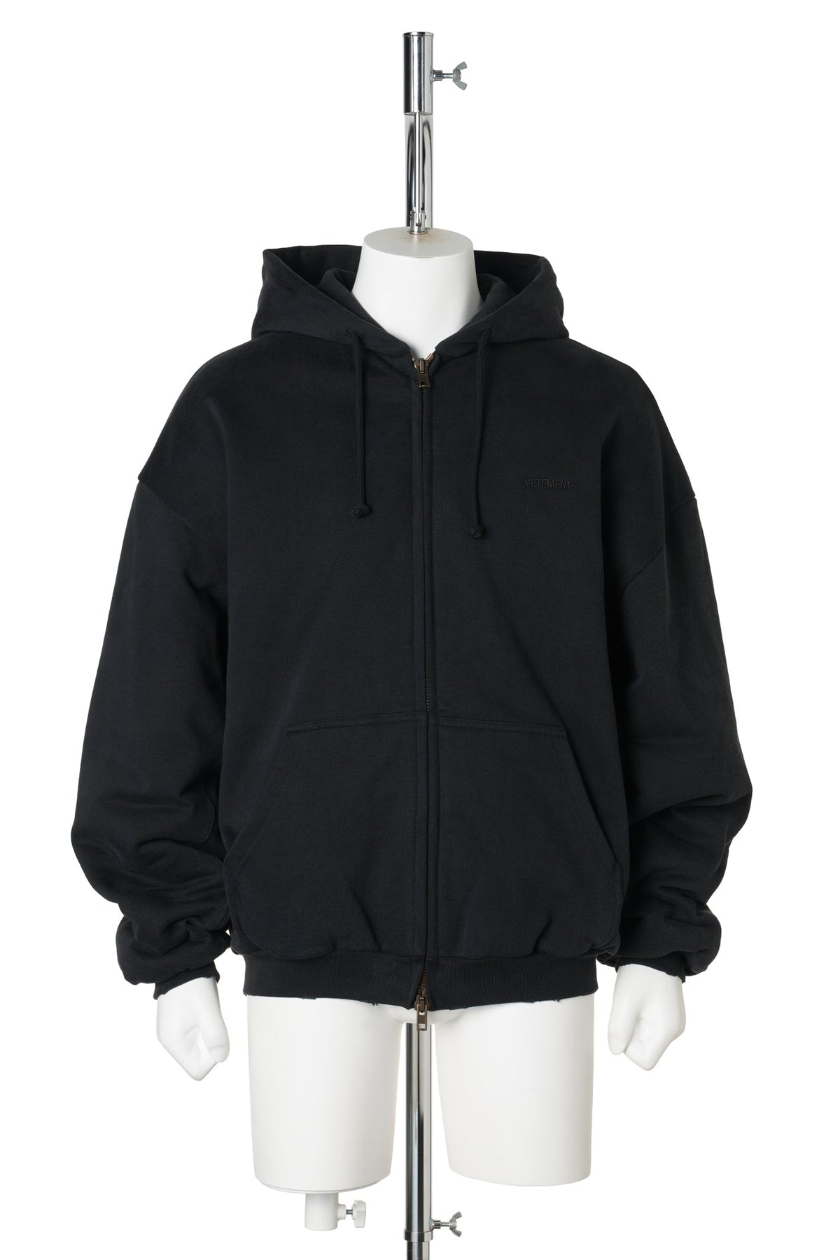 PUFFED ZIP-UP HOODIE / WASHED BLACK
