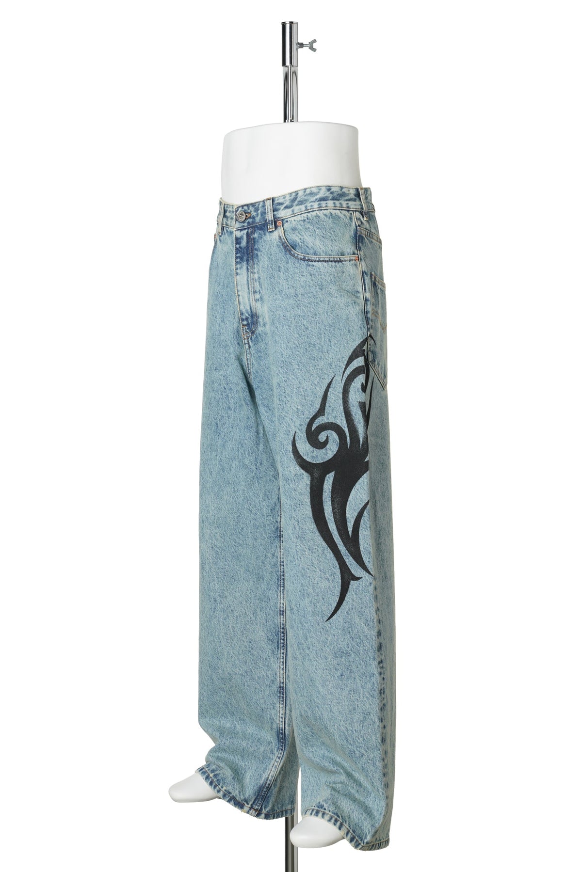 GRAFFITI TRIBAL BAGGY JEANS / VINTAGE BLUE
